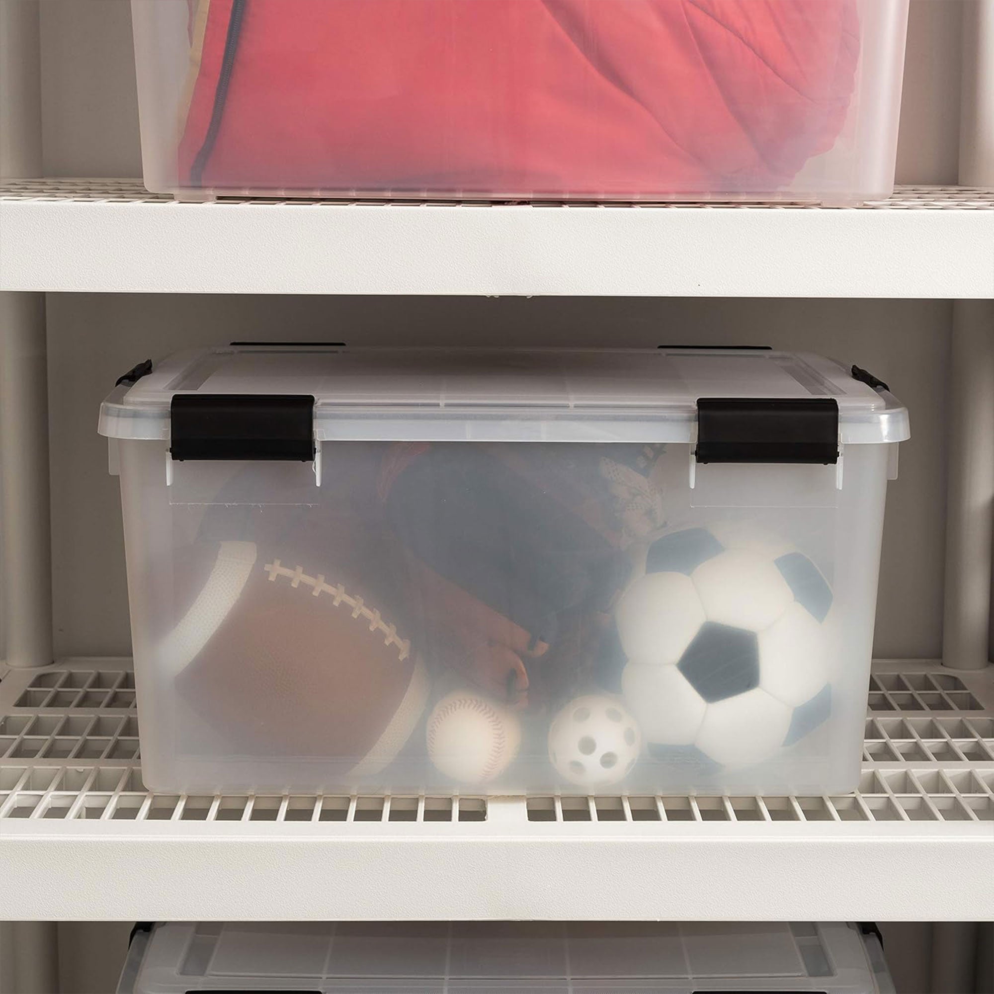 IRIS USA 110559 62.8 Quart Weathertight Plastic Storage Box, Clear (Open Box)