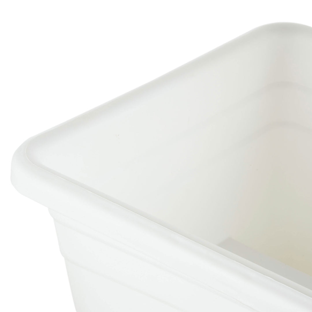 HC Companies Heavy Duty 24 Inch Deck Rail Box Planter with Drainage Holes, White - VMInnovations