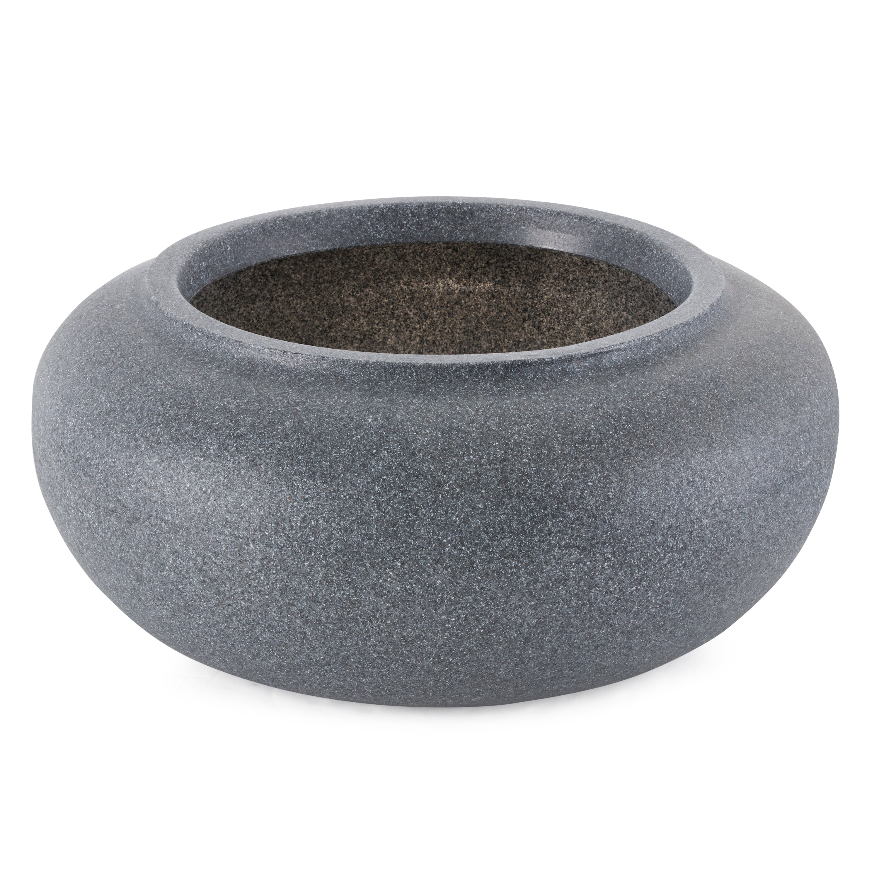 HC Companies 21" Decorative Plastic Outdoor Garden Hose Storage Pot, Granite - VMInnovations