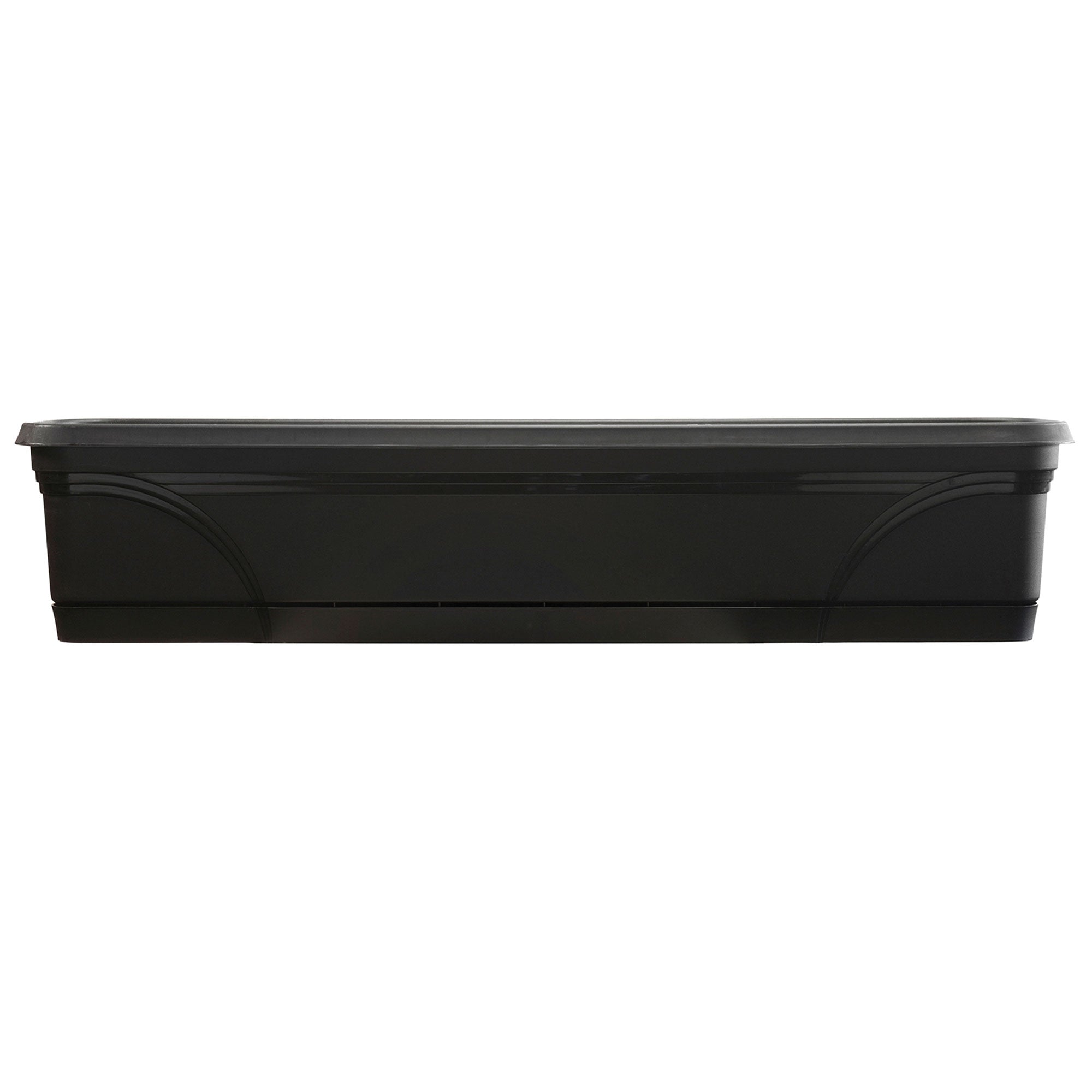 Southern Patio 36 Inch Medallion Hanging Windowsill Garden Box Planter, Black - VMInnovations