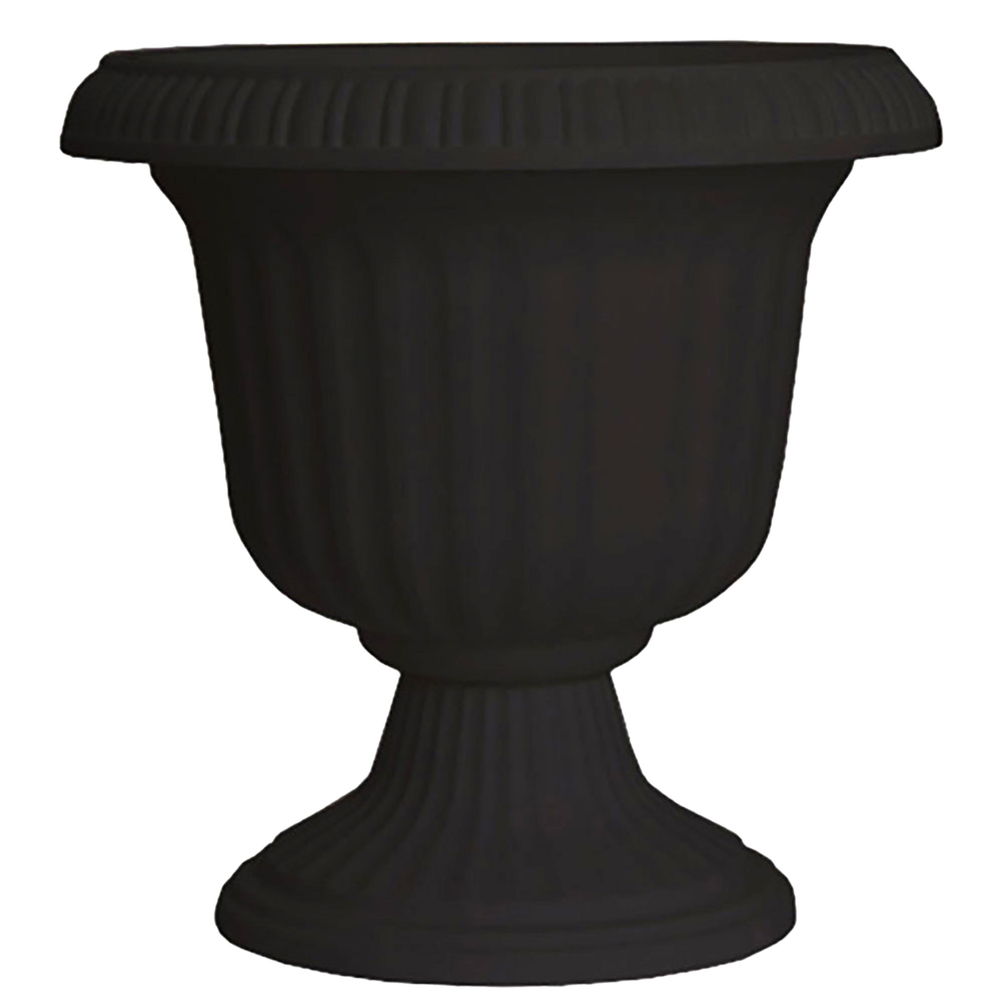 Southern Patio Large 14 In Outdoor Resin Utopian Urn Planter, Black (Open Box)
