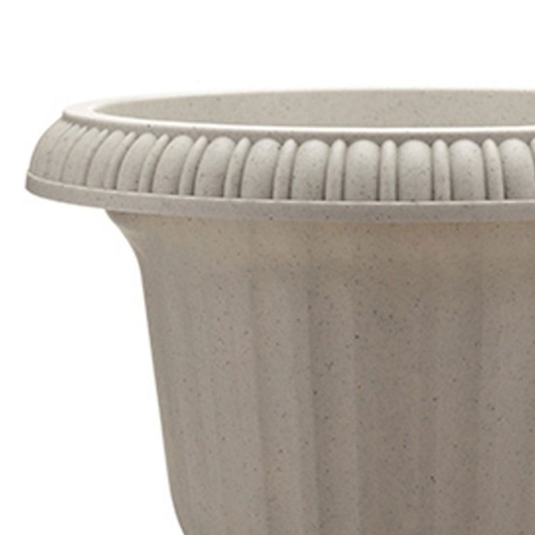 Southern Patio Large 14 In Outdoor Lightweight Resin Utopian Urn Planter, Stone - VMInnovations