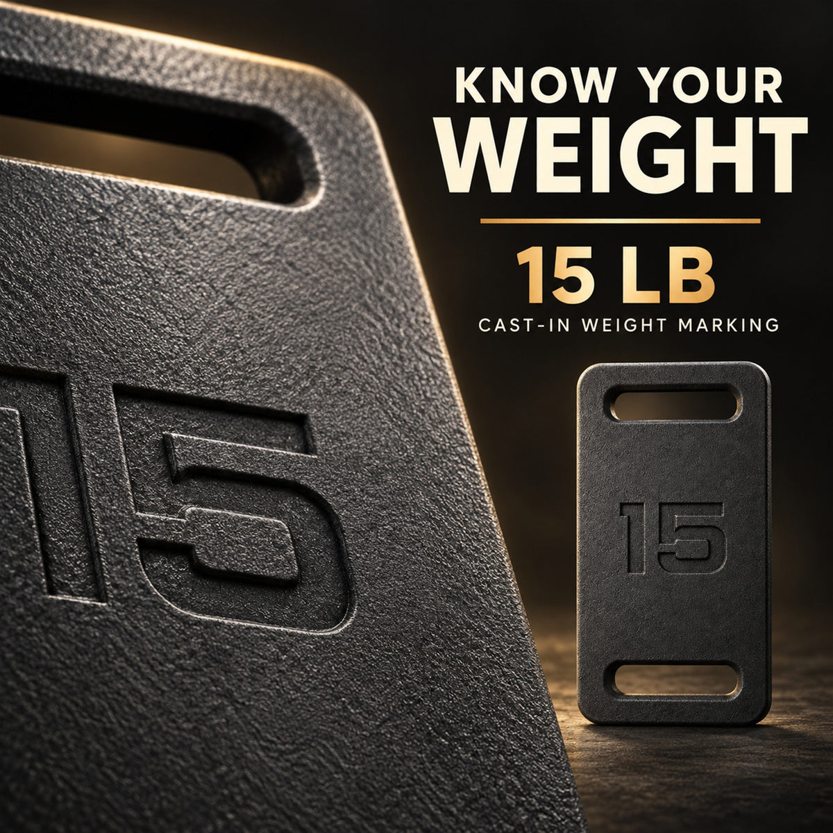 Fitvids 15 lb Ruck Weight Plate, Cast Iron Training Weight for Strength Training