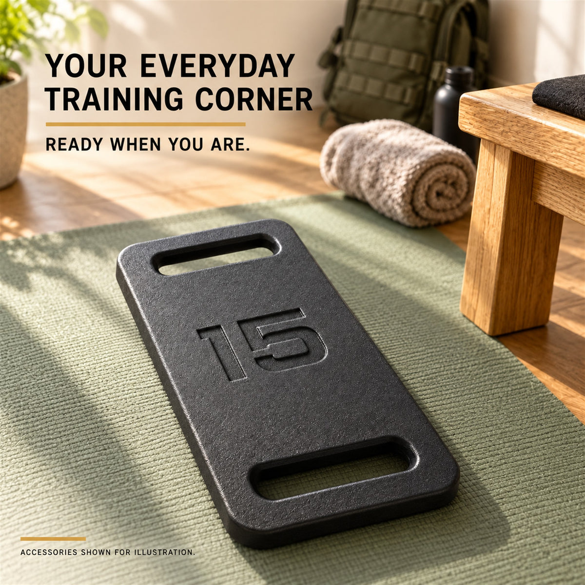 Fitvids 15 lb Ruck Weight Plate, Cast Iron Training Weight for Strength Training