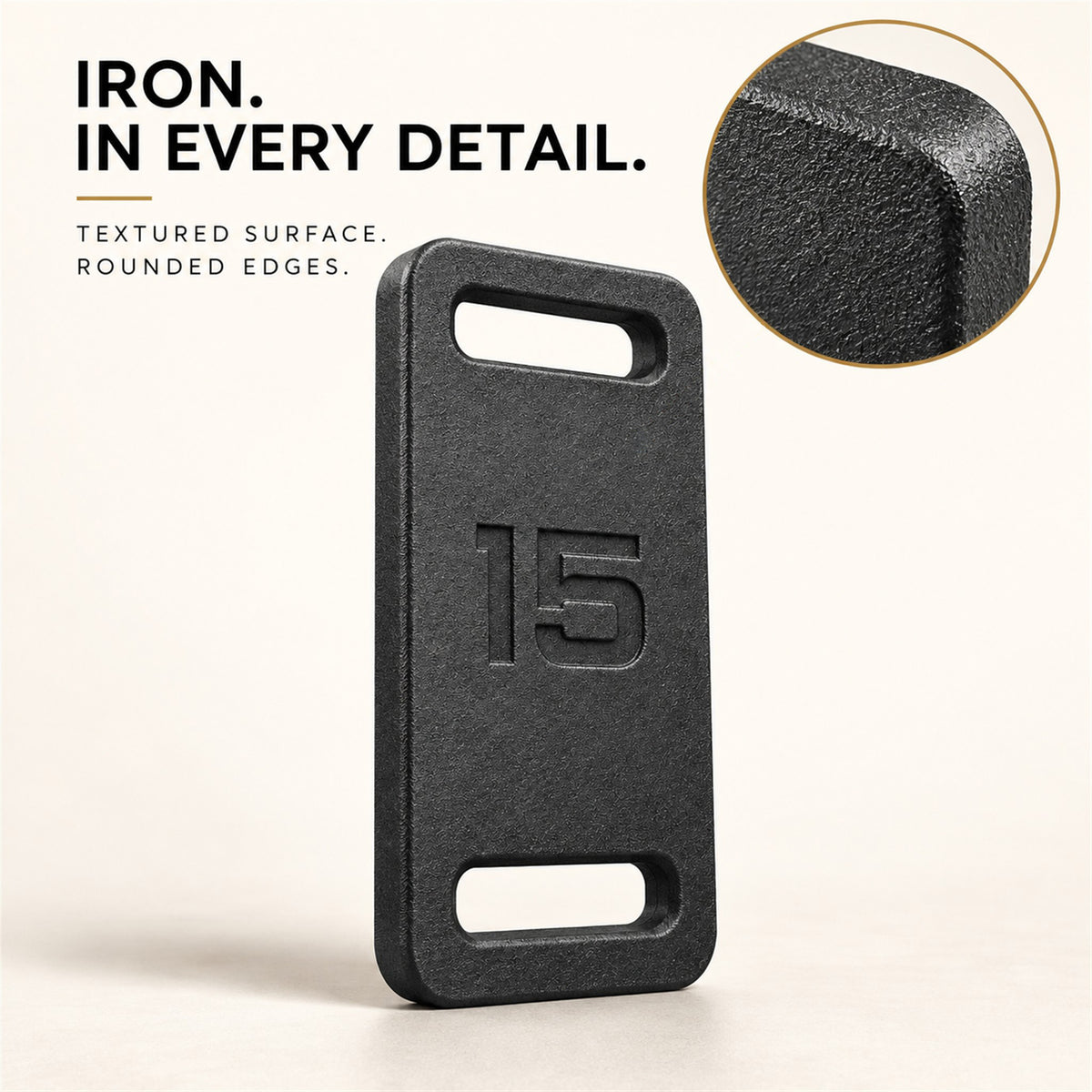 Fitvids 15 lb Ruck Weight Plate, Cast Iron Training Weight for Strength Training