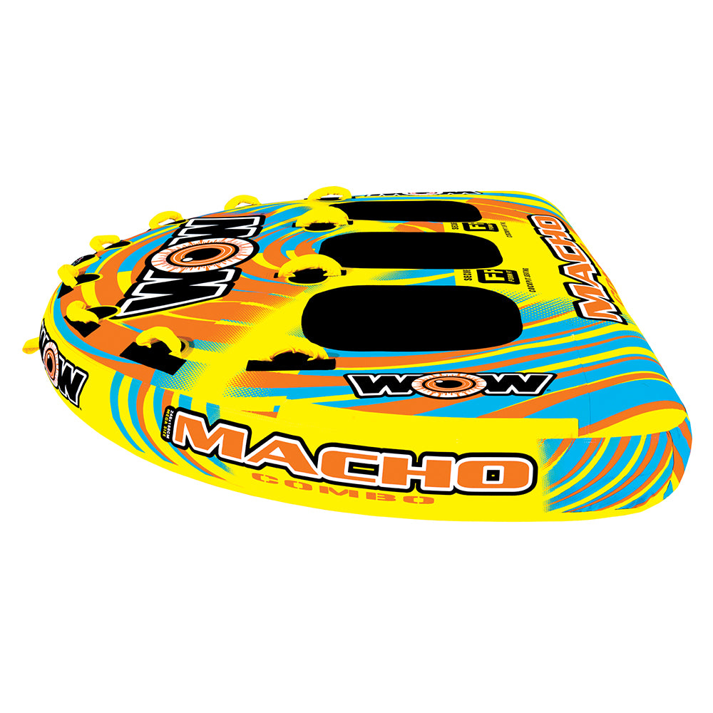 Wow Macho Combo Inflatable 3 Person Multiple Riding Positions Towable Water Tube