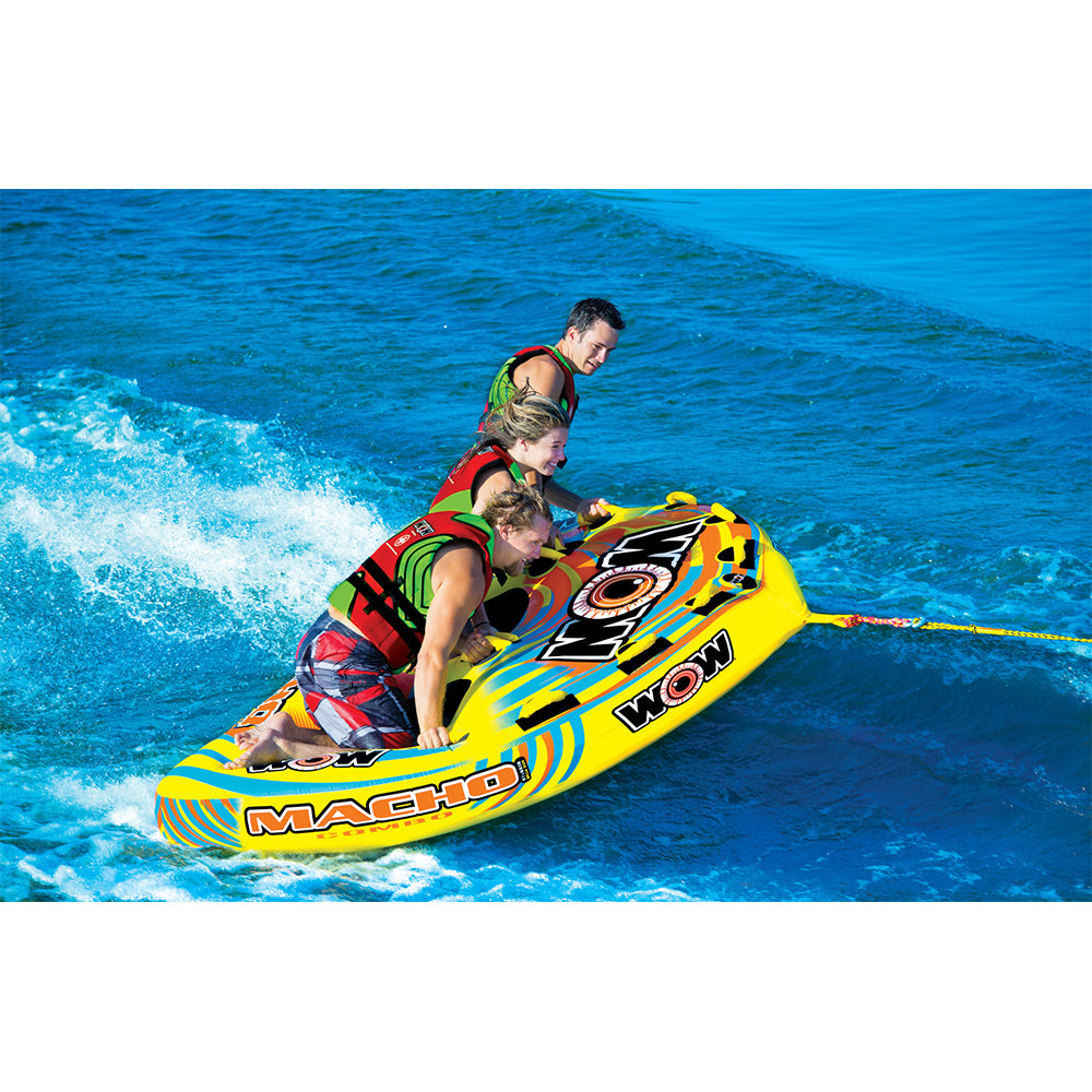 Wow Macho Combo Inflatable 3 Person Multiple Riding Positions Towable Water Tube