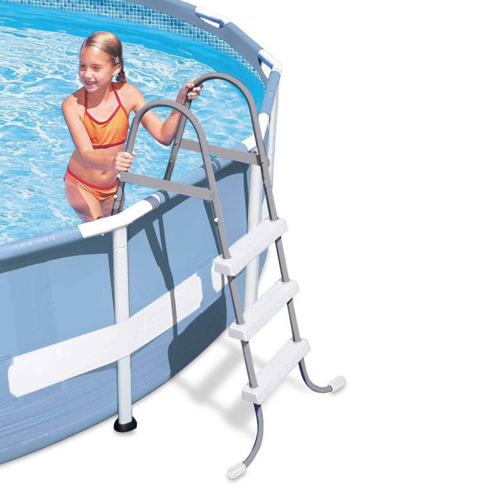 Intex Above Ground Steel Frame Swimming Pool Ladder + Pool Ladder Step Pad - VMInnovations