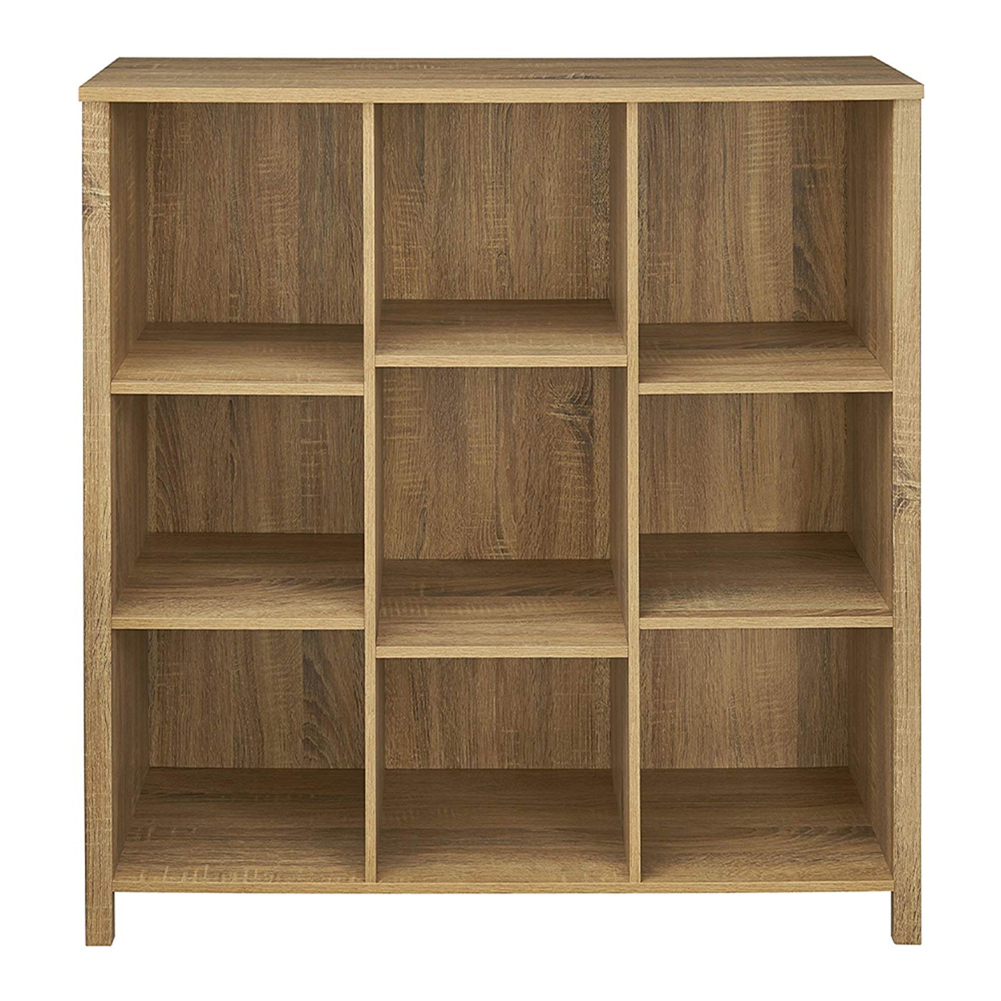ClosetMaid Freestanding 9-Cube Storage Organizer Bench, Weathered Oak (Used) - VMInnovations