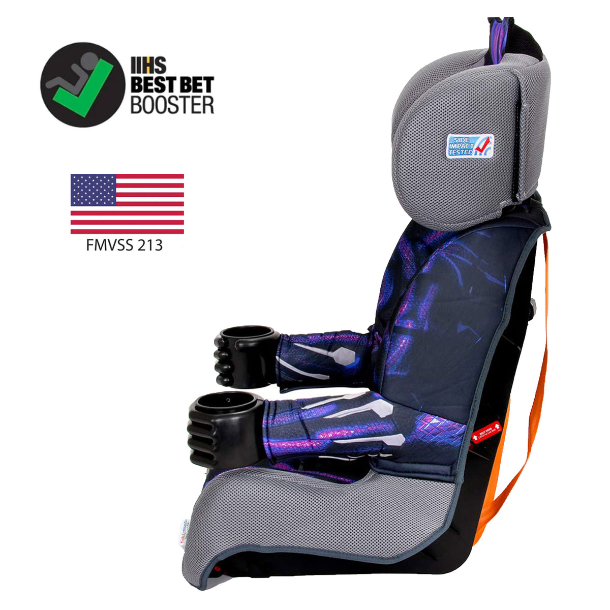 KidsEmbrace Marvel Black Panther Combination 5 Point Harness Booster Car Seat
