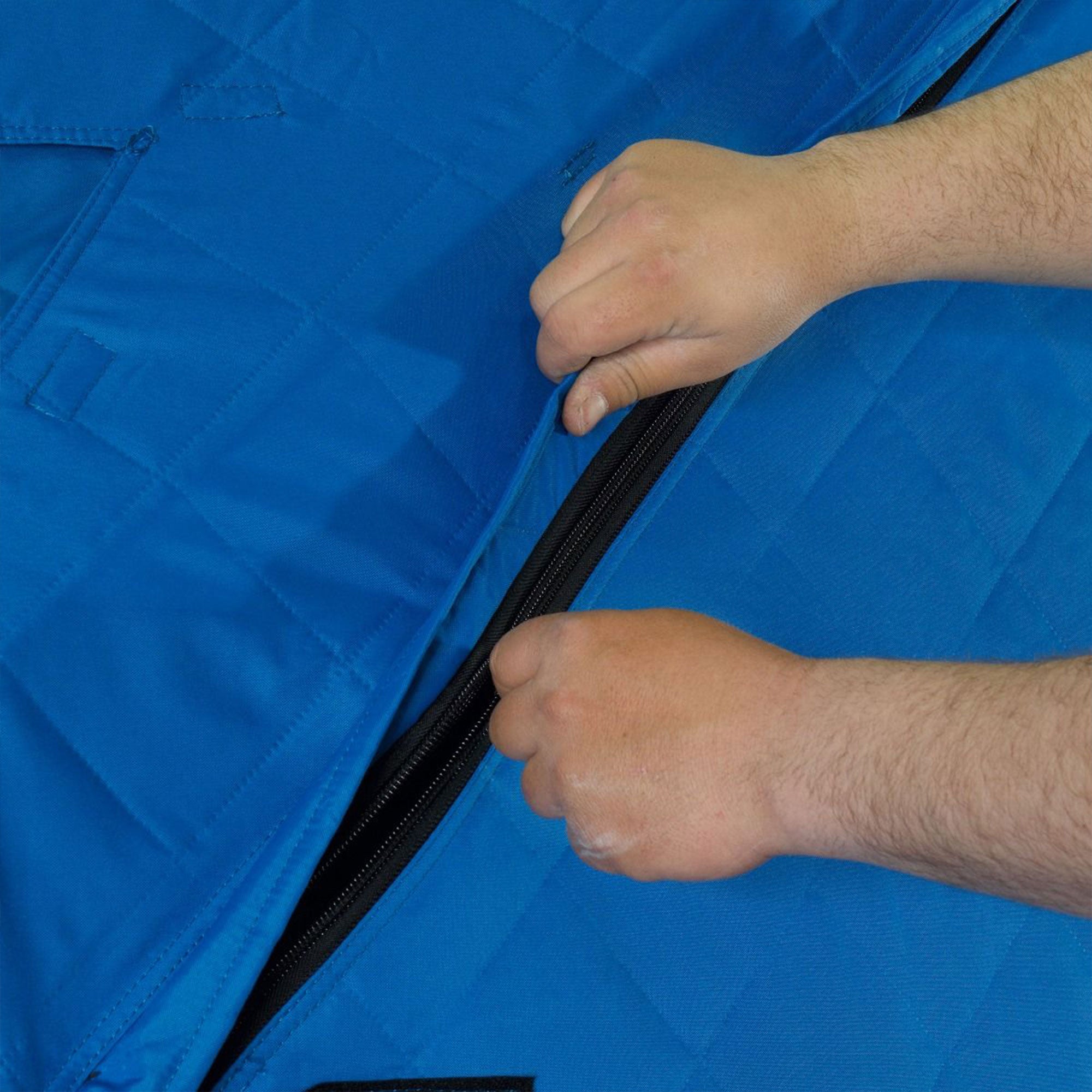 Clam C-890 Portable 11.5 Foot Pop Up Ice Fishing Angler Hub Shelter, Blue (Used) - VMInnovations