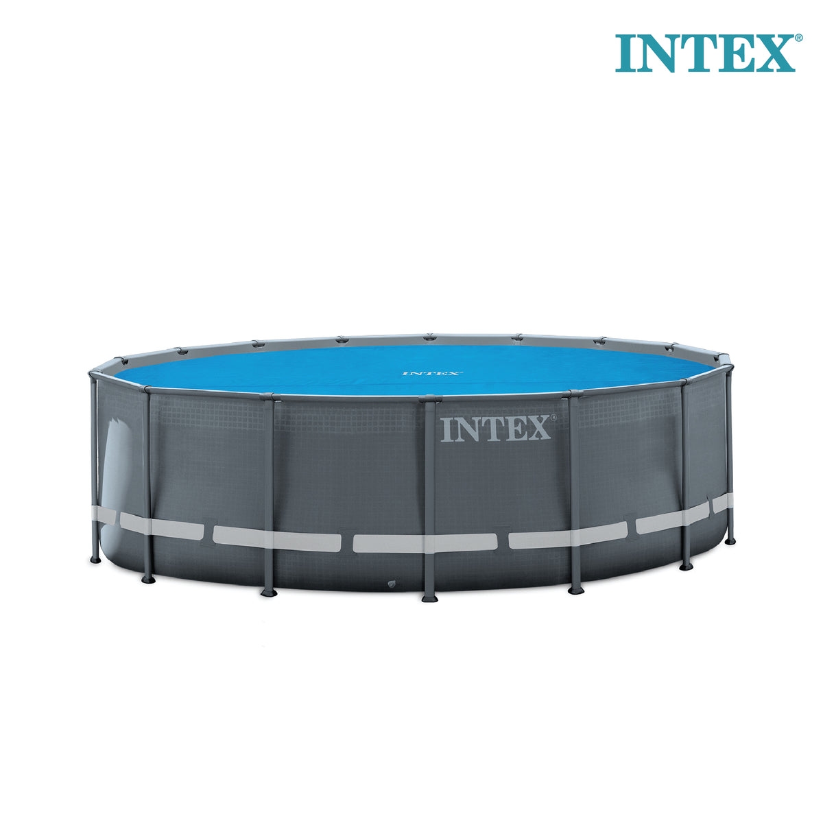 Intex 28014E 16 Ft Above Ground Pool Solar Cover with Carry Bag, Blue (Open Box) - VMInnovations