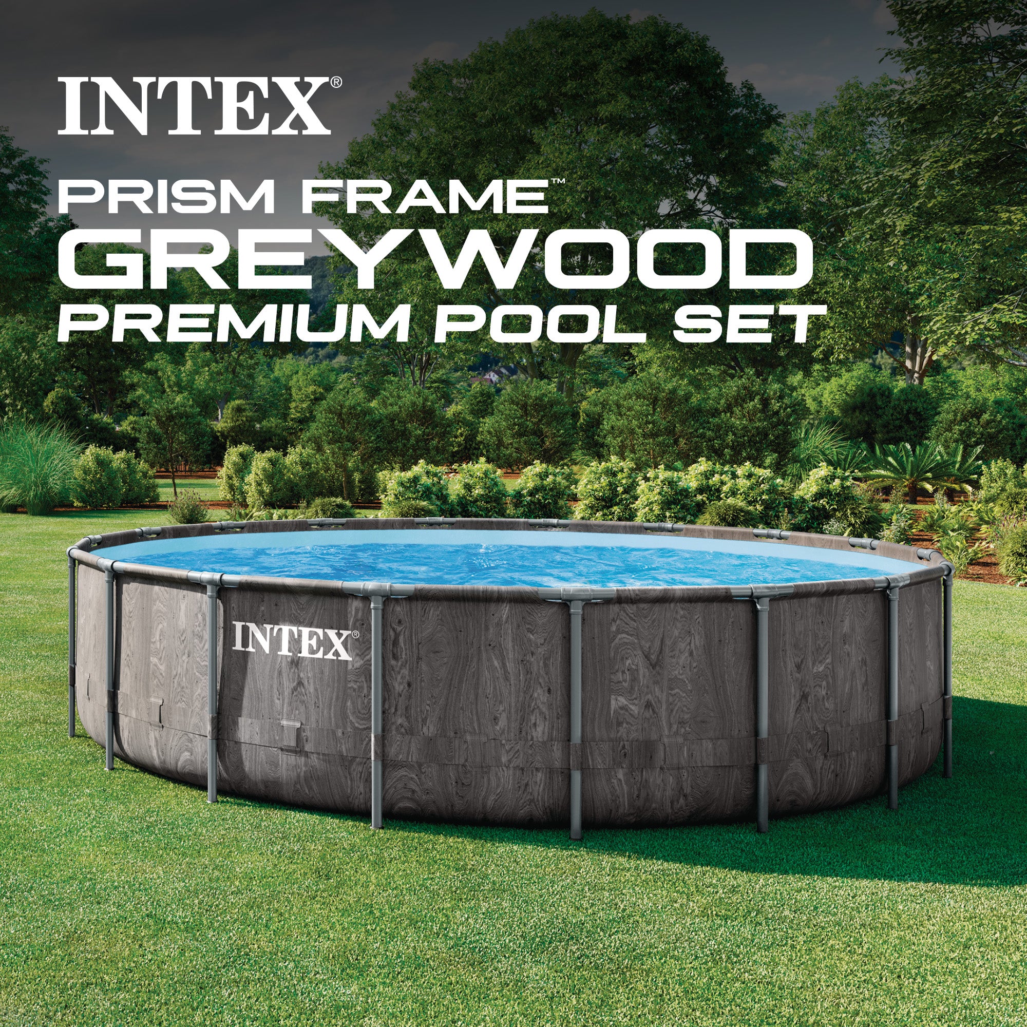Intex Prism Frame 18'x48" Round Above Ground Outdoor Swimming Pool Set(Used)
