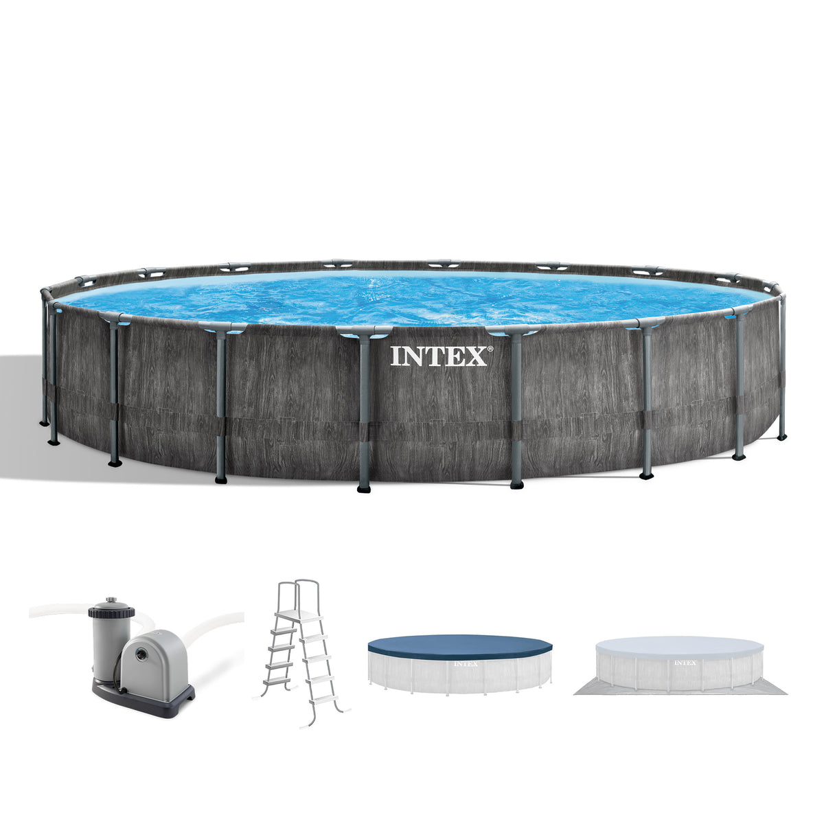 Intex Prism Frame 18'x48" Round Above Ground Outdoor Swimming Pool Set(Used)
