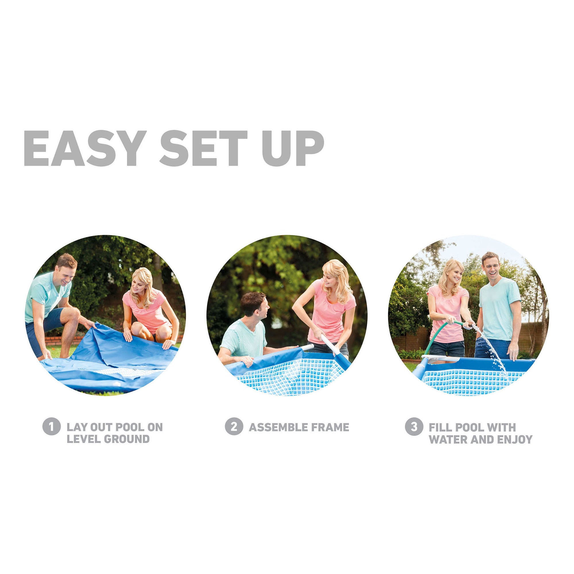 Intex 14.75ft x 33In Kids Rectangular Frame Above Ground Swimming Pool (Used) - VMInnovations