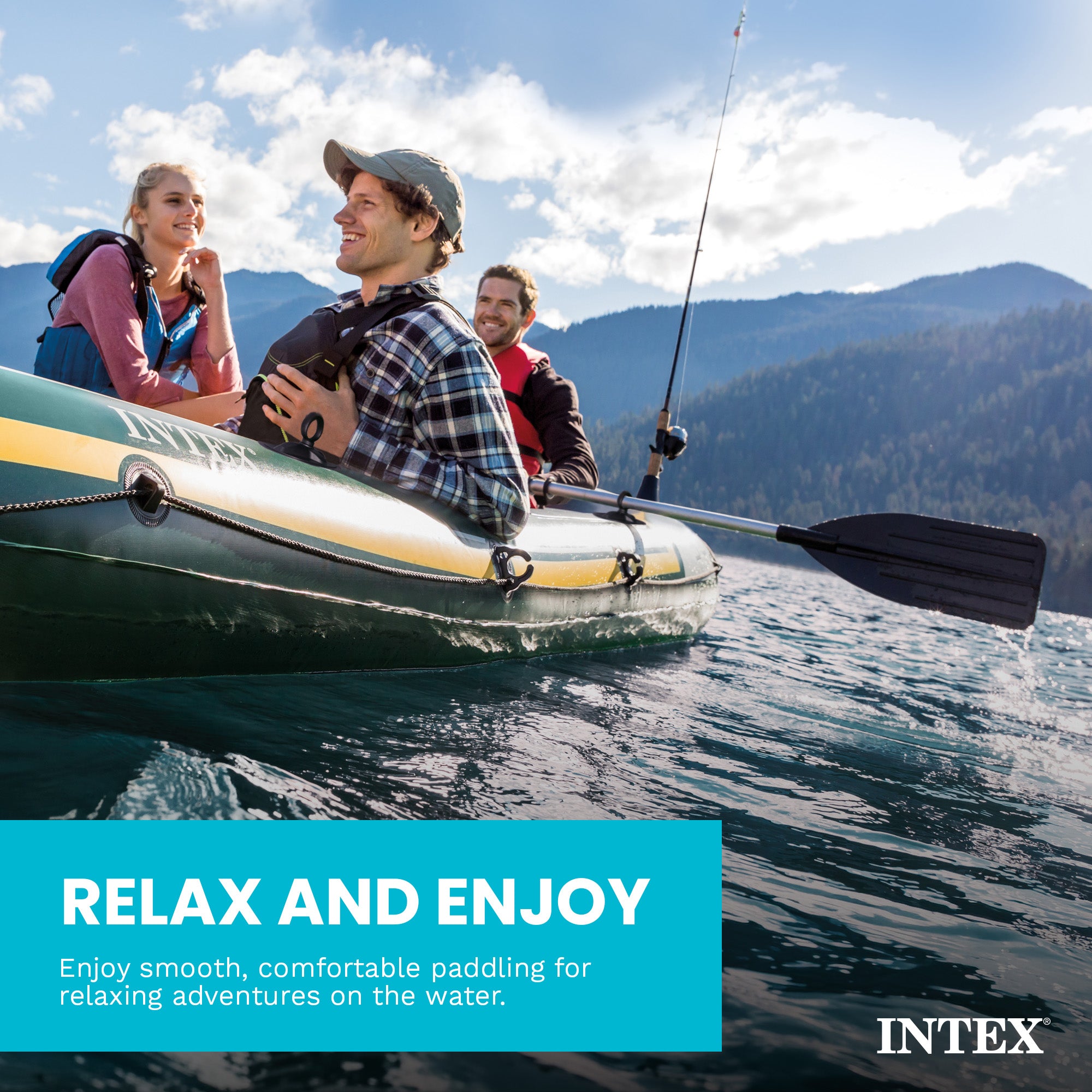 Intex 69625E 54 Inch Paddle 2 Piece Dual Purpose Inflatable Boat Oars, Pair - VMInnovations