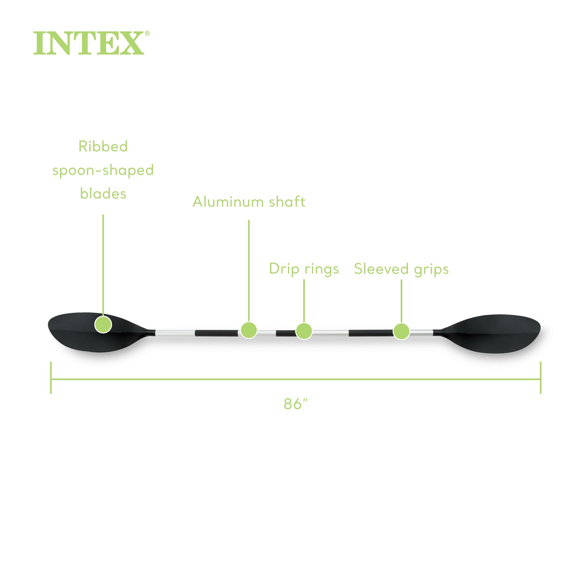 Intex 69629E 86" Lightweight Aluminum Double Oar Inflatable Kayak Paddle (Used) - VMInnovations