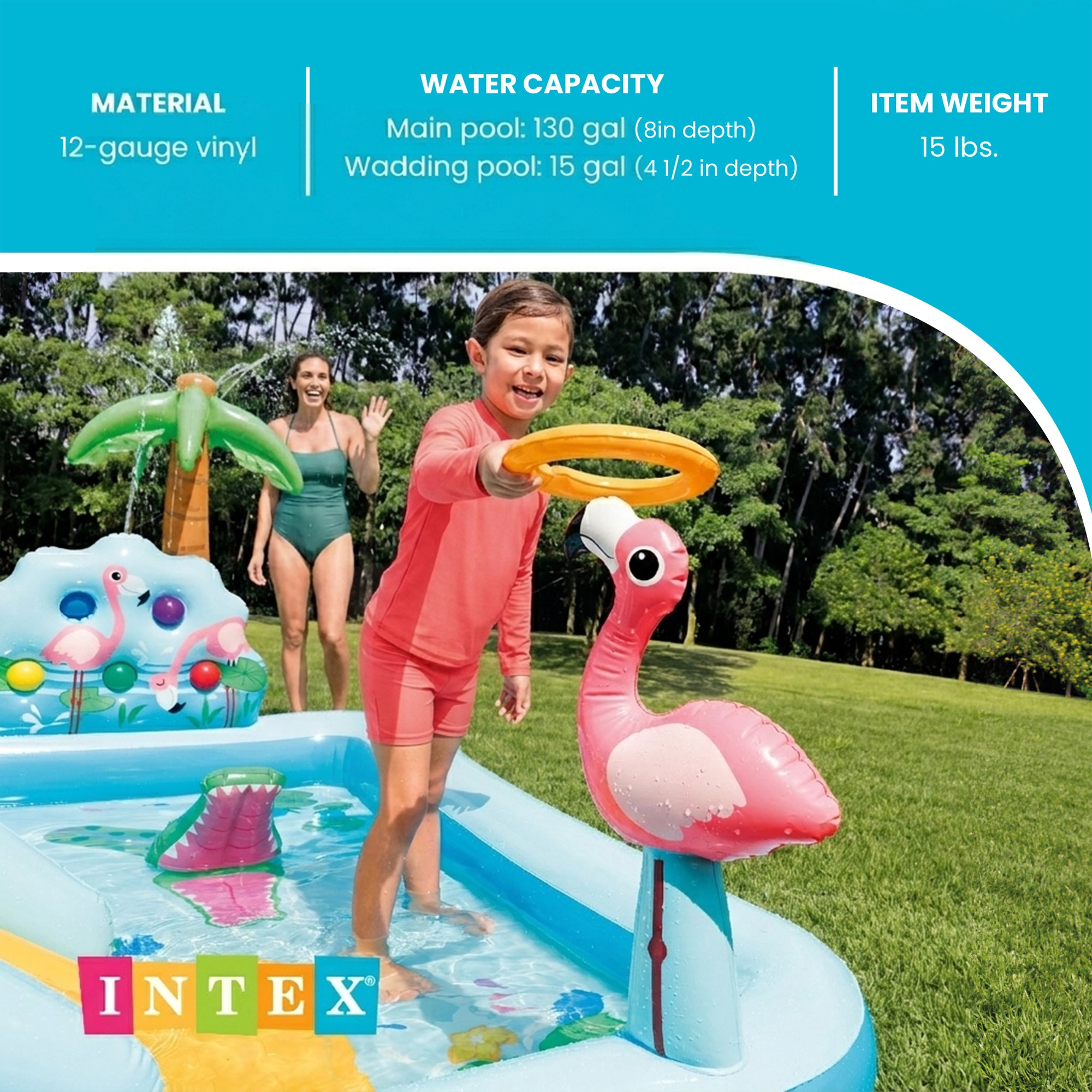 Intex 96" x 78" x 28" Inflatable Jungle Adventure Play Center Spray Kiddie Pool