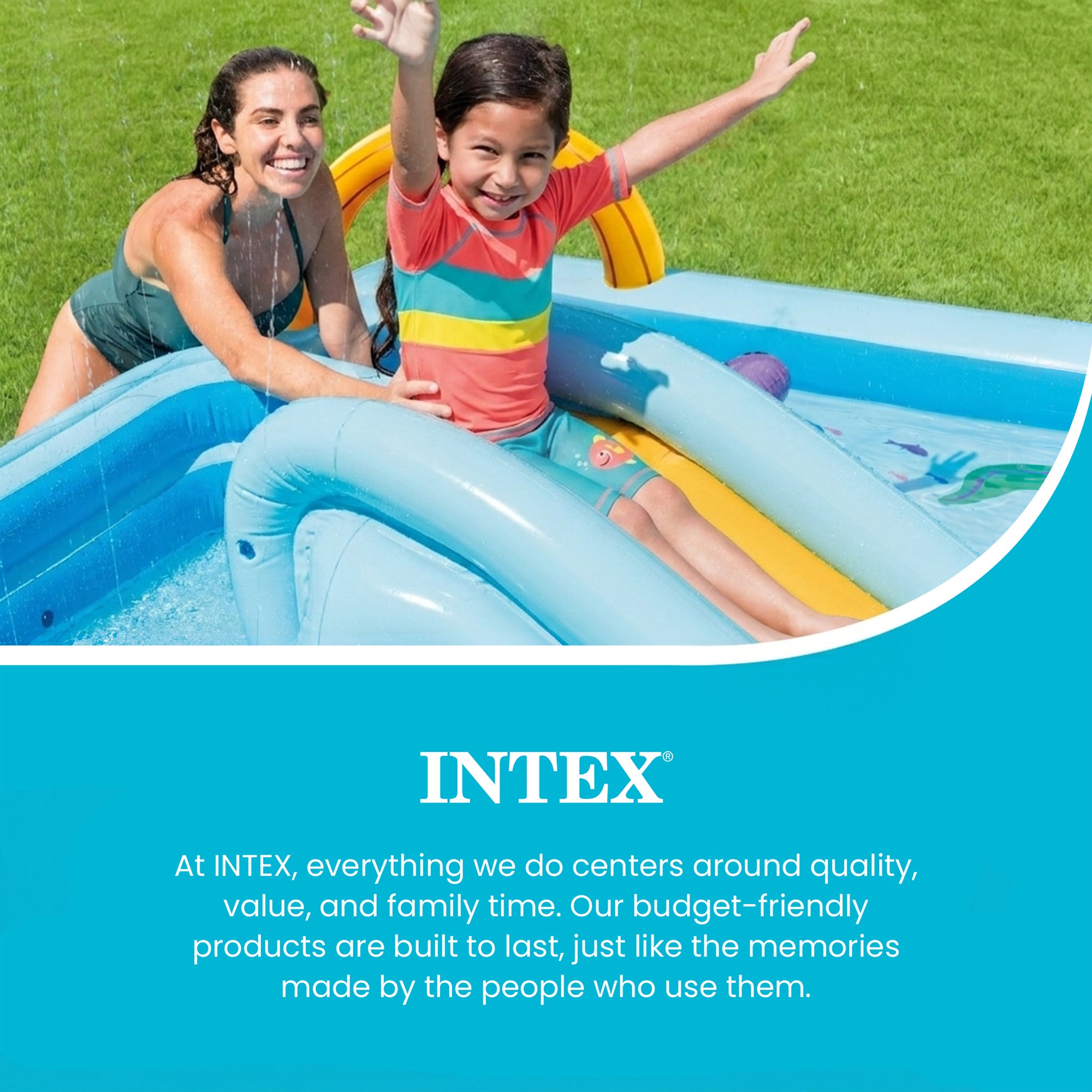 Intex 96" x 78" x 28" Inflatable Jungle Adventure Play Center Spray Kiddie Pool