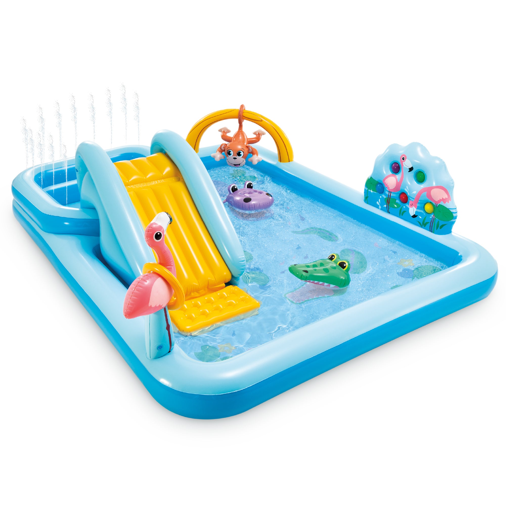 Intex 96" x 78" x 28" Inflatable Jungle Adventure Play Center Spray Kiddie Pool