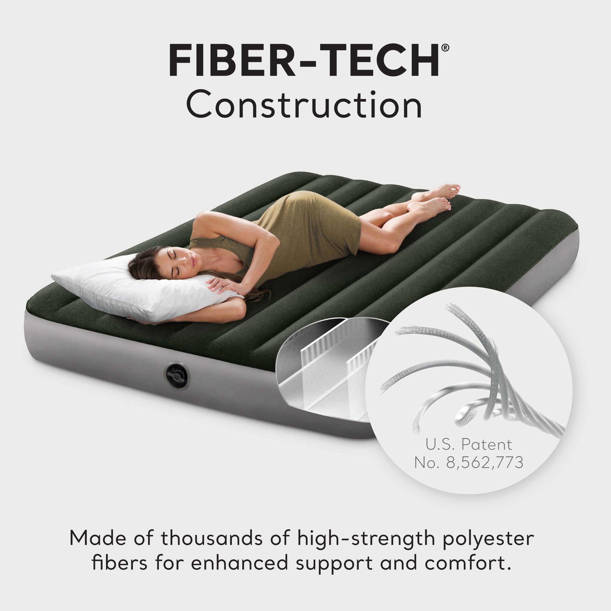 Intex Standard Dura Beam Downy Air Mattress Bed w/ Built In Pump, Queen (Used) - VMInnovations