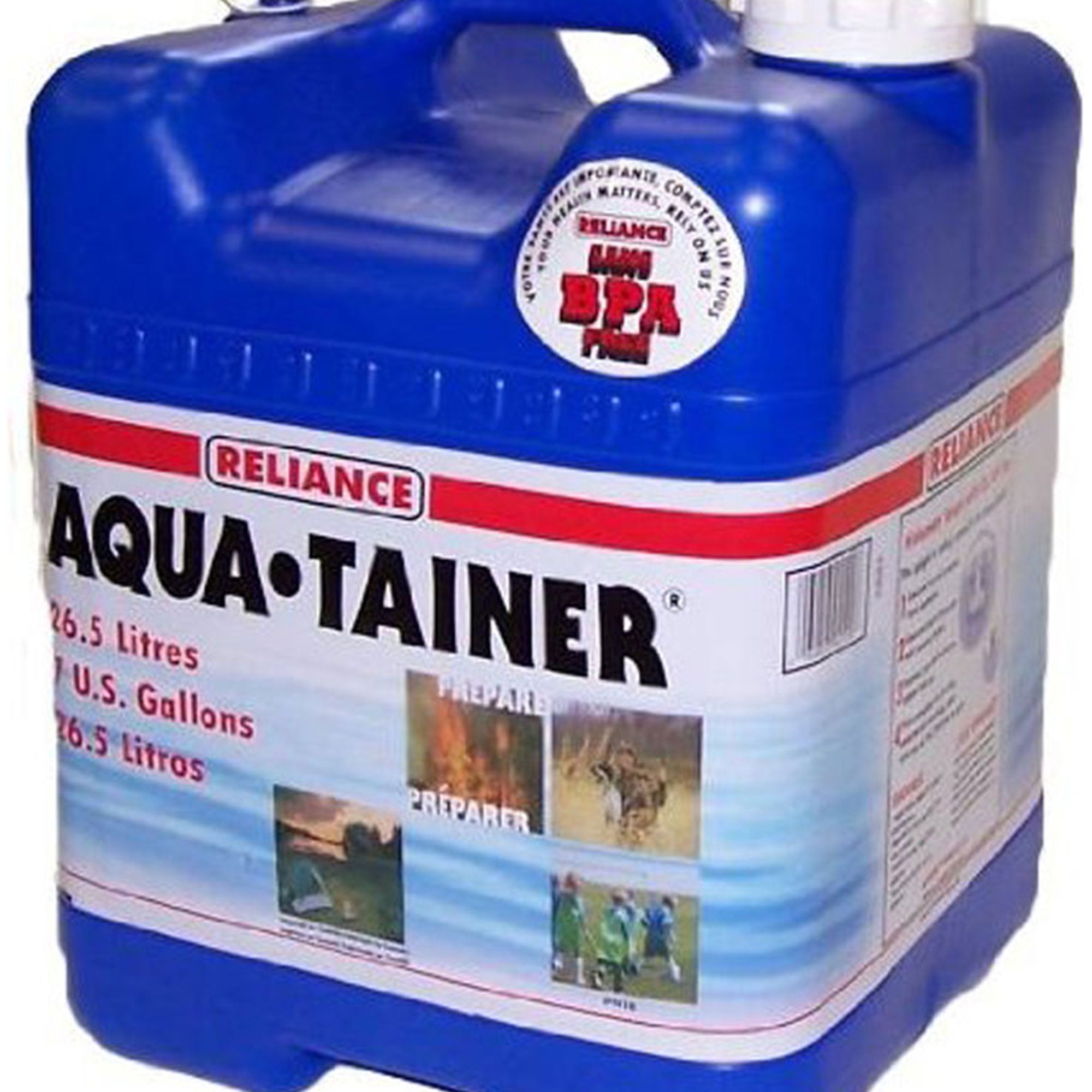Reliance Products Aqua Tainer 7 Gallon Water Storage Container Tank (3 Pack)