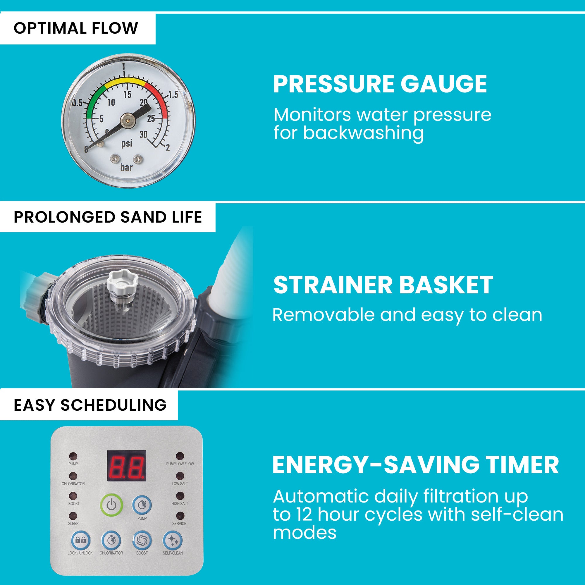 Intex 2,650 GPH 16" Krystal Clear Saltwater System and Sand Filter Pump