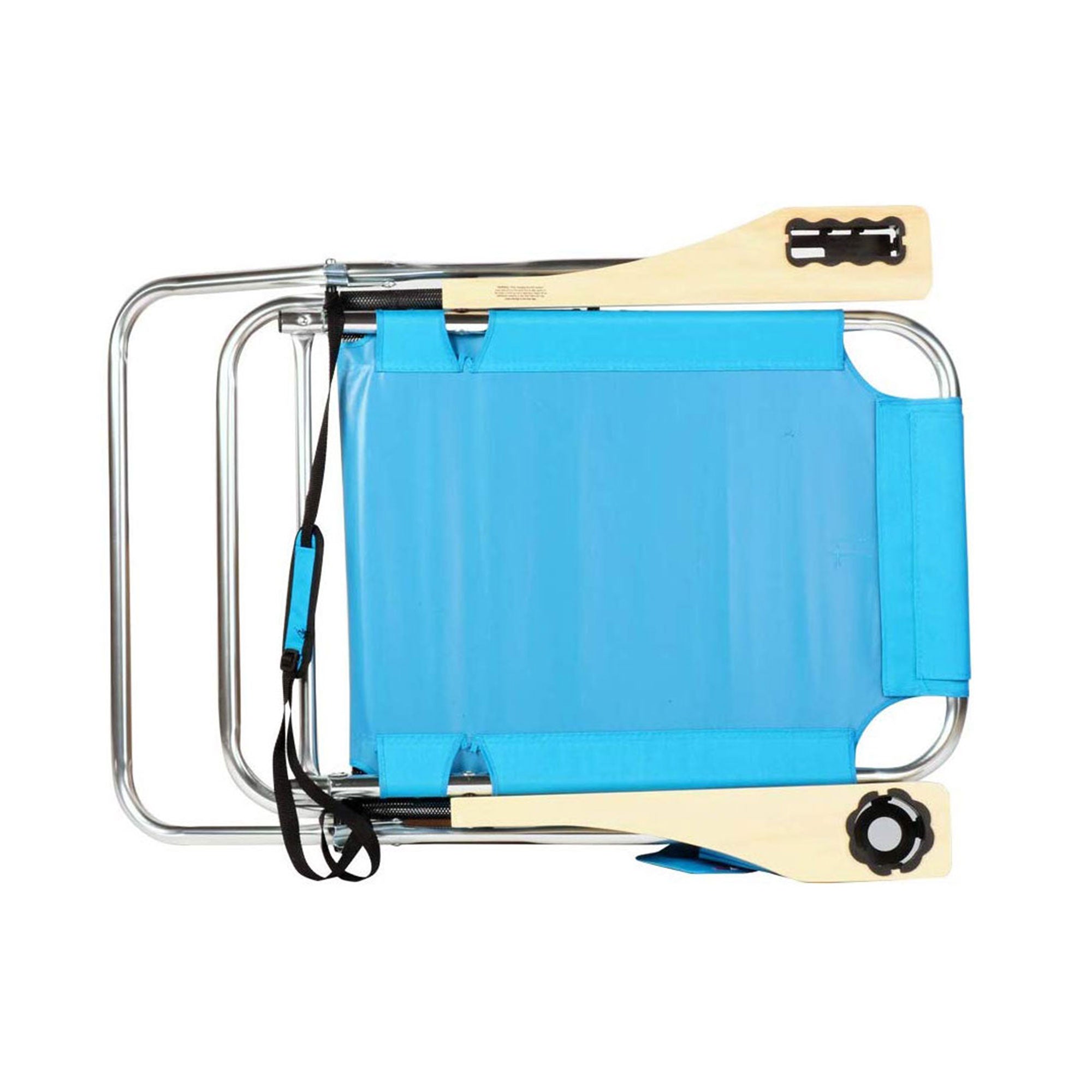 Copa Big Papa 4 Position Folding Chair w/ Cupholders 2 Pack, Light Blue and Blue