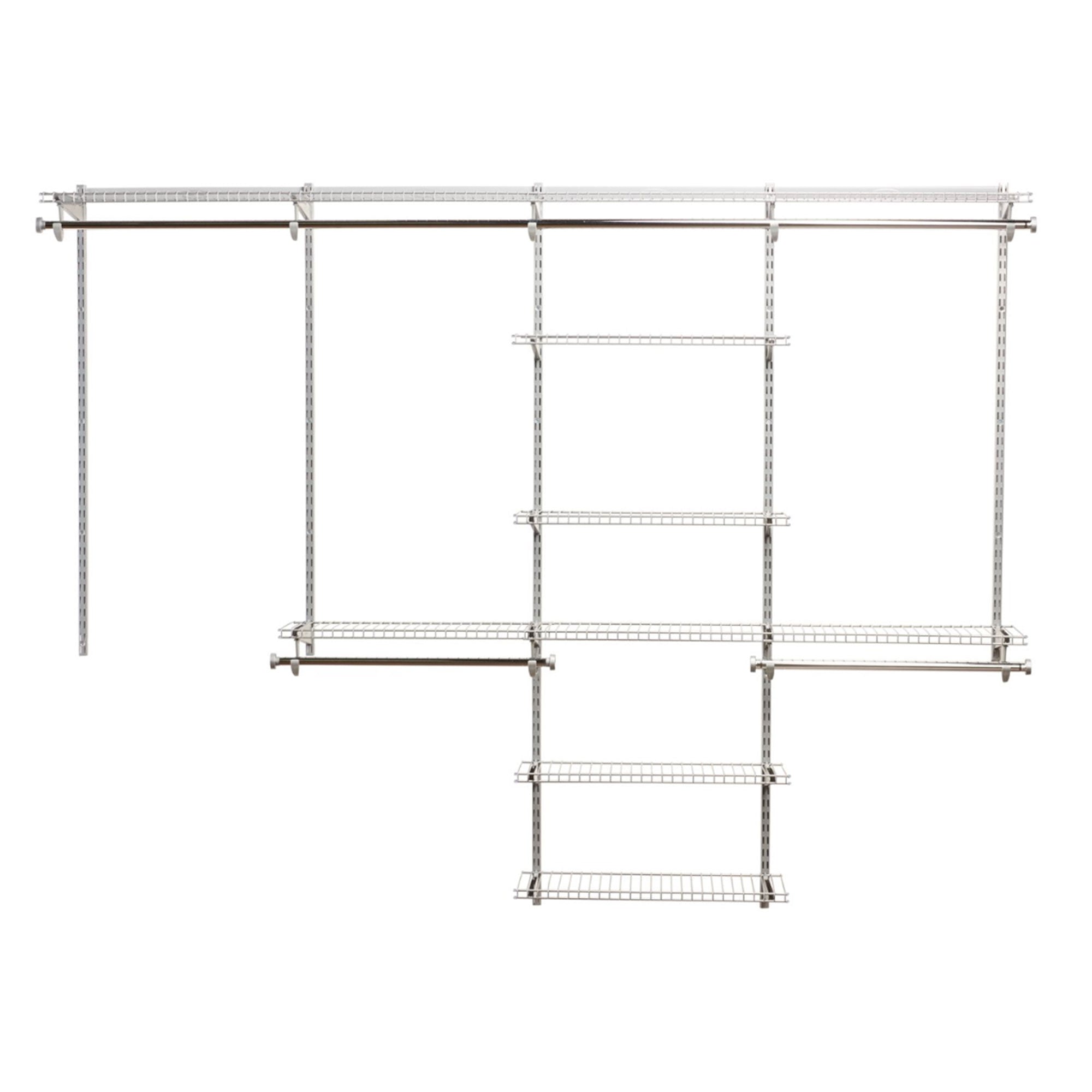 Rubbermaid 48-Inch Titanium Space Add-On Shelving and Hanging Closet Organizer