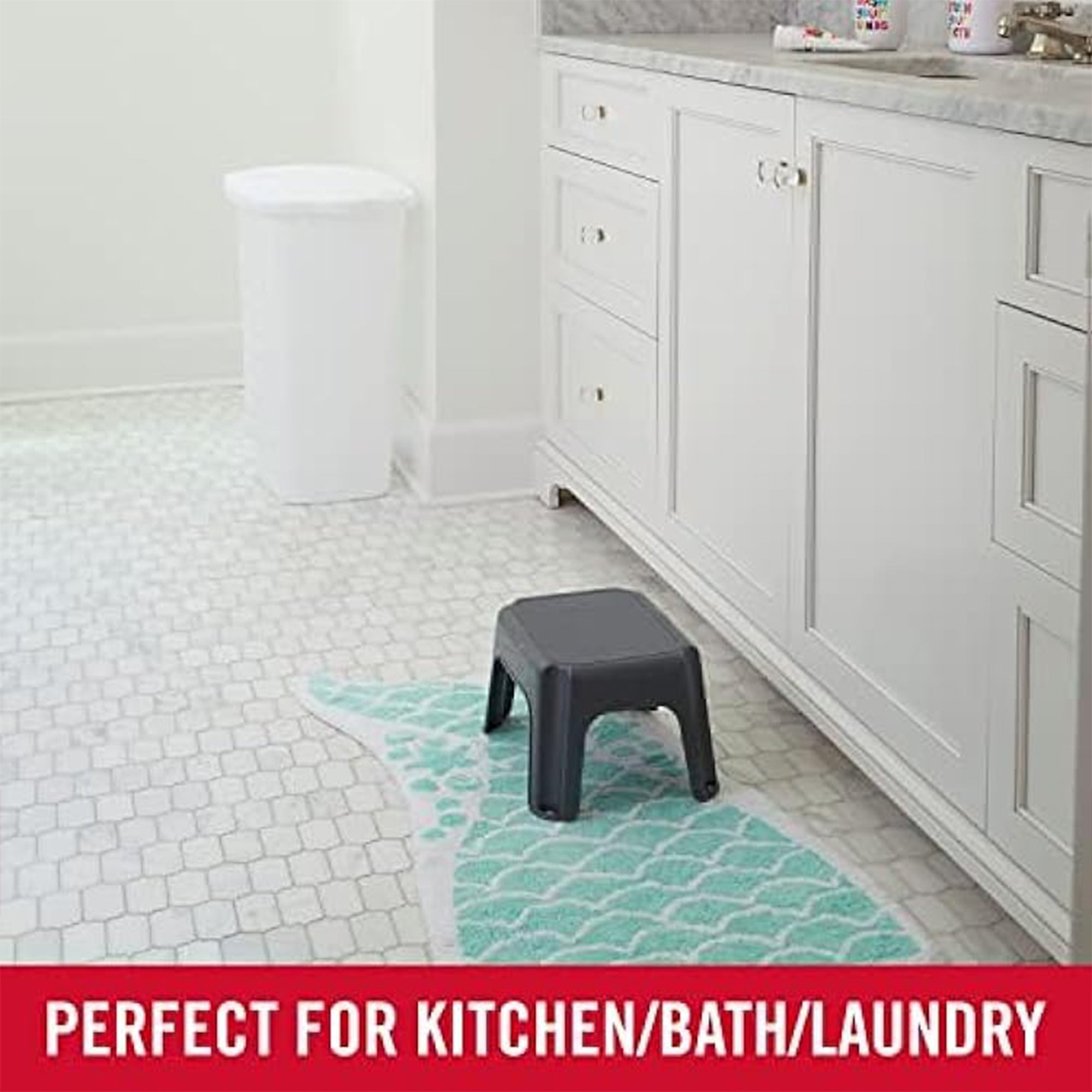 Rubbermaid Durable Plastic Step Stool w/ 250-LB Weight Capacity, Gray (3 Pack)
