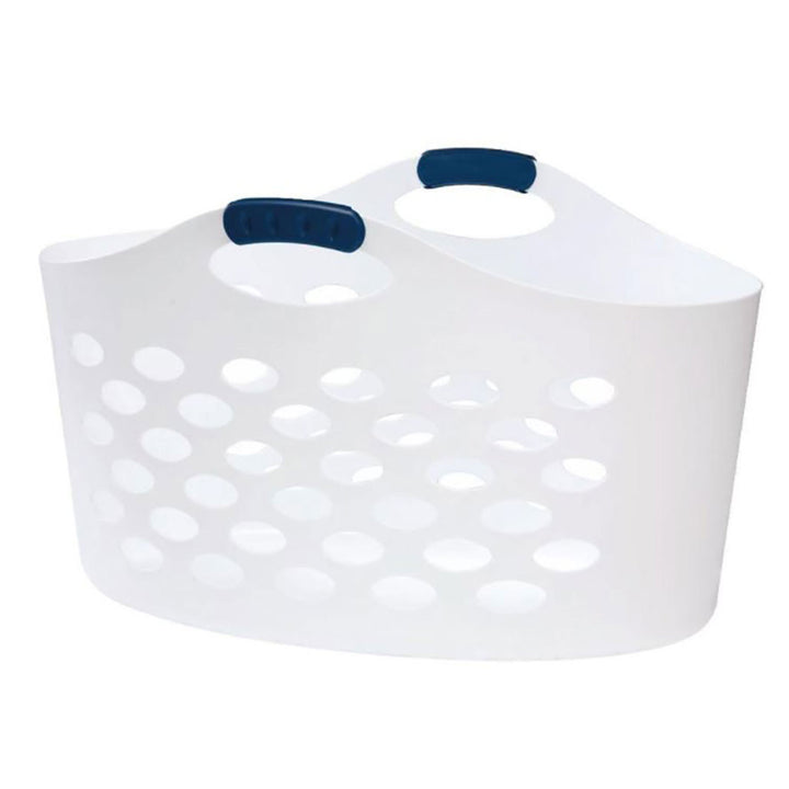 Rubbermaid 1.5 Capacity Flex N Carry Portable Flexible Laundry Basket, White - VMInnovations