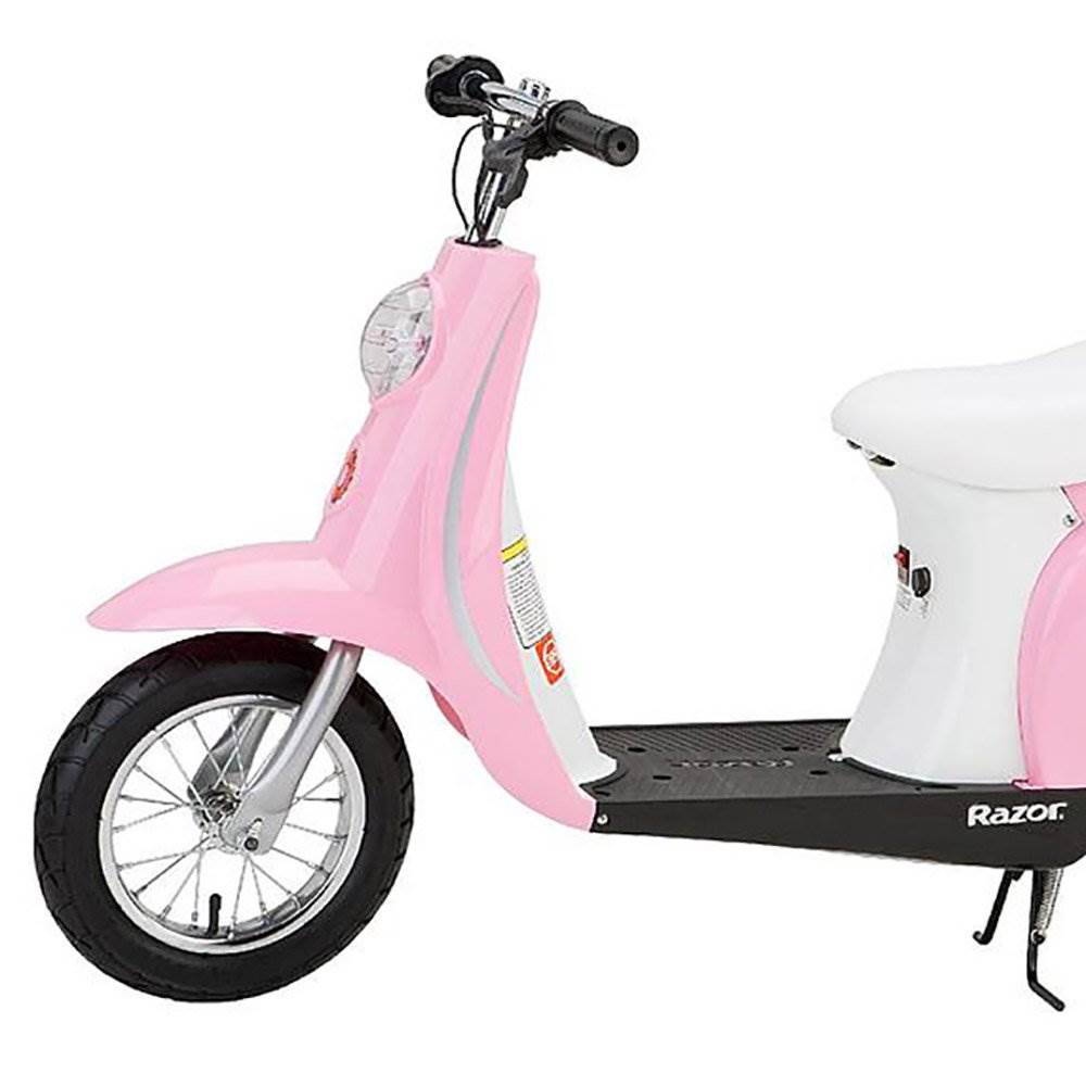 Razor Pocket Mod Electric Retro Scooter + Youth Sport Helmet + Elbow & Knee Pads - VMInnovations