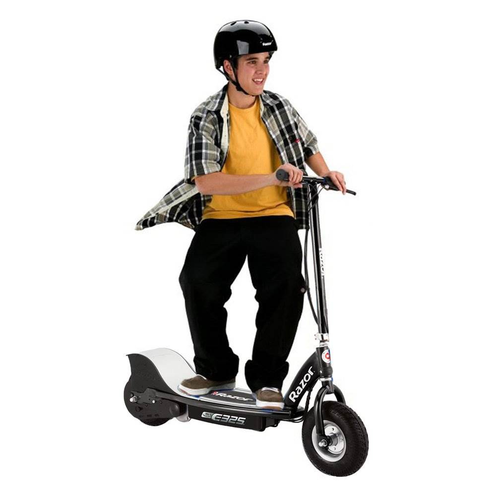 Razor E325 Electric Motorized Scooter, With Youth Helmet, Elbow & Knee Pad Set - VMInnovations