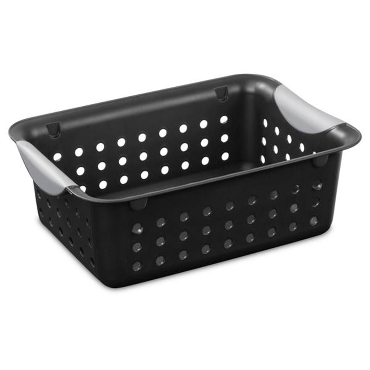 Sterilite Ultra Small Home Organization Storage Basket w/ Holes, Black (12 Pack)