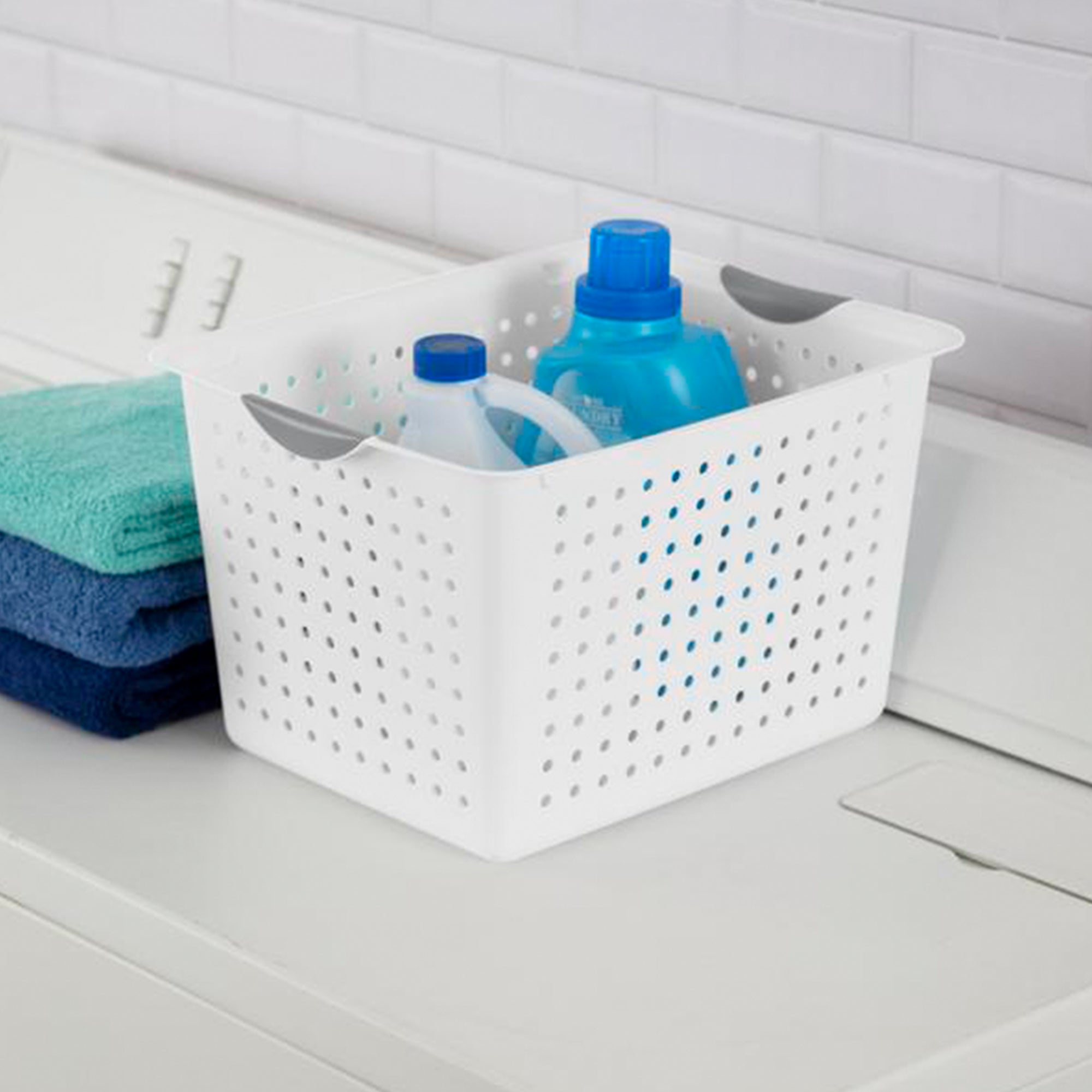 Sterilite Set of Ultra Plastic Storage Bin Baskets w/ Handles, 6 Large, 6 Deep