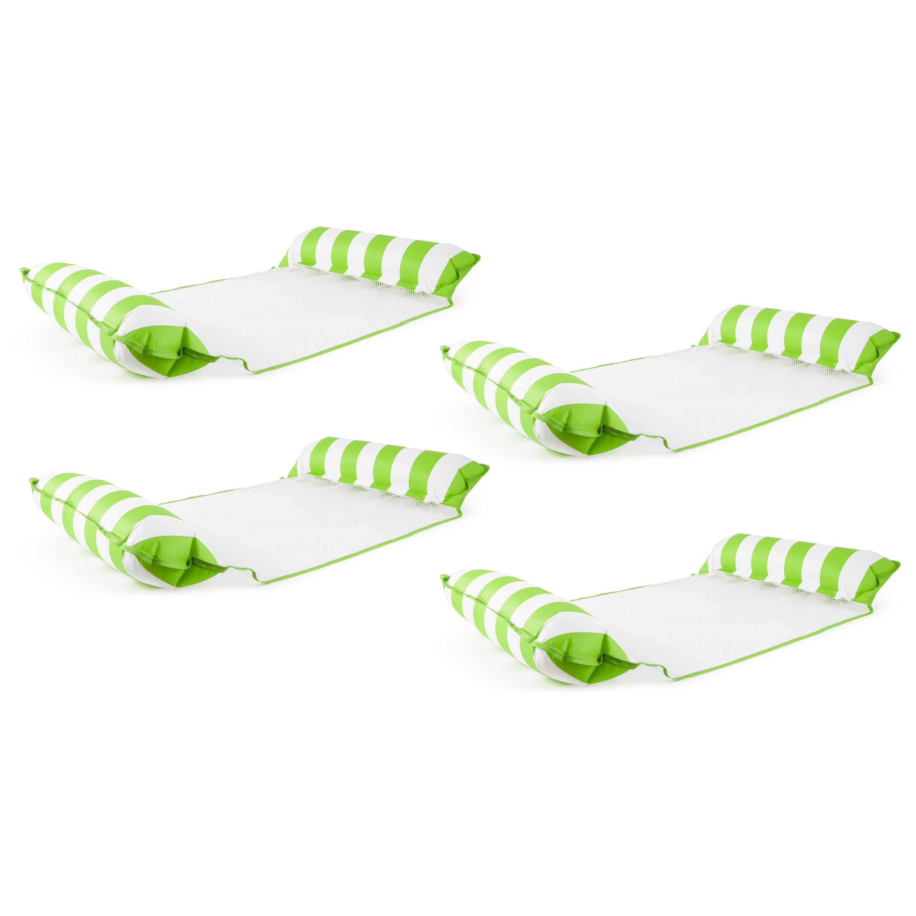 Aqua Monterey Water Inflatable 4-in-1 Pool Hammock Lounger, Lime Green (4 Pack) - VMInnovations