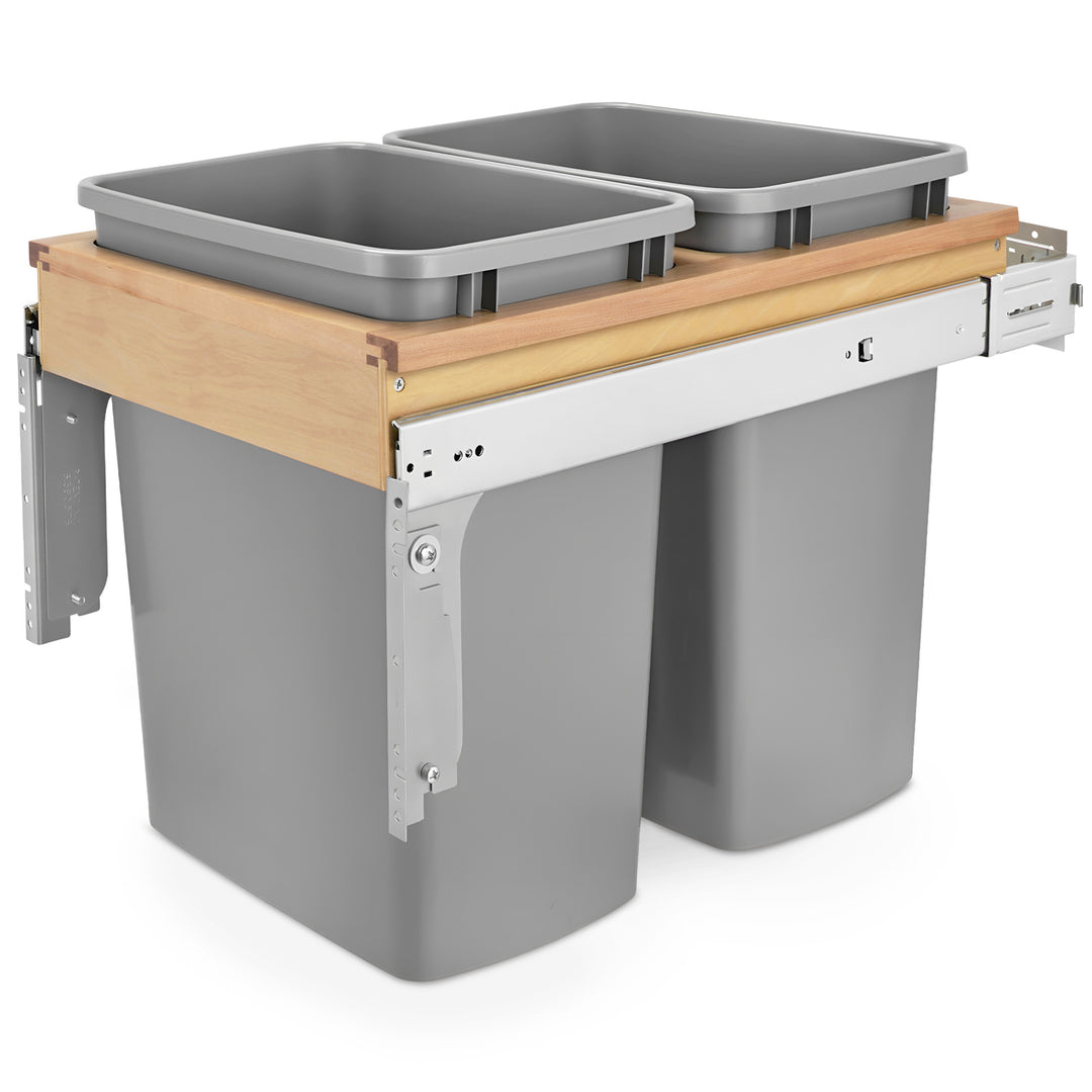 Rev-A-Shelf Pullout Top Mount Trash Can w/ Soft-close, 35 qt., 4WCTM-18BBSCDM2 - VMInnovations