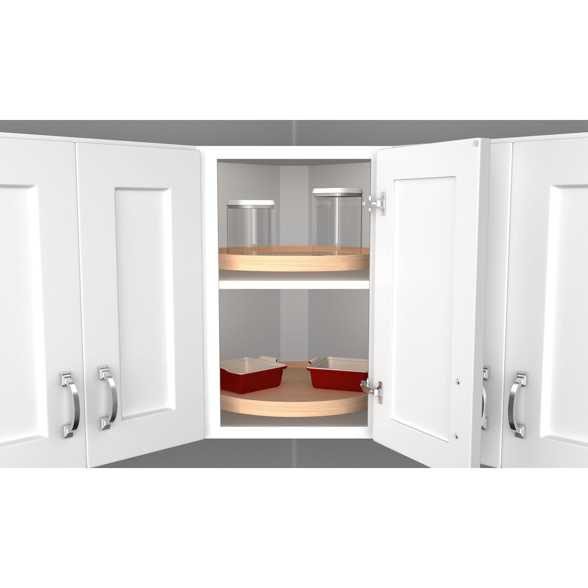 Rev-A-Shelf 18" Lazy Susan Wooden Circle 1-Shelf w/ Swivel Bearings, 4WLS001-18B52 - VMInnovations