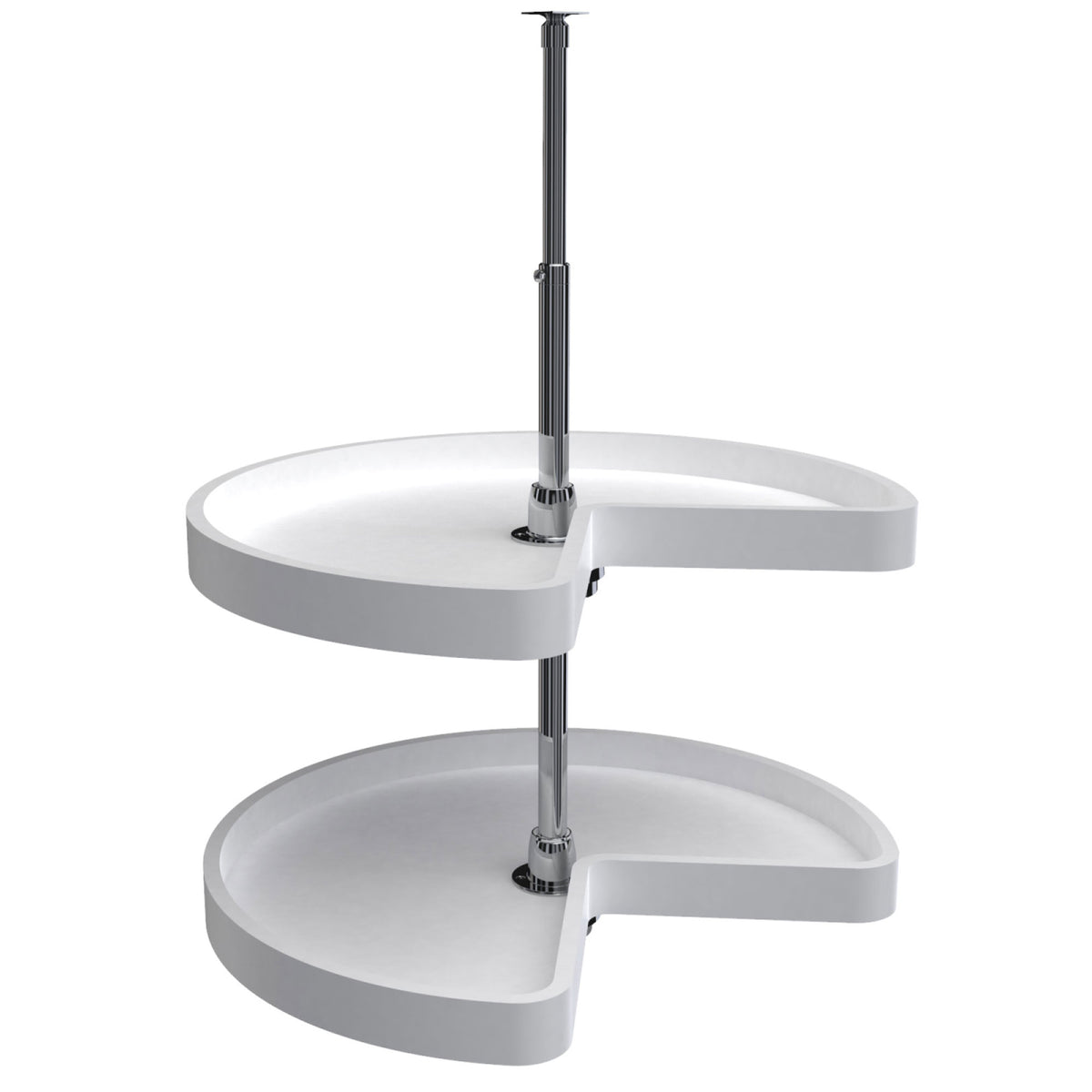 Rev-A-Shelf 24 Inch White Polymer Kidney Shaped 2 Shelf Lazy Susan (Open Box)