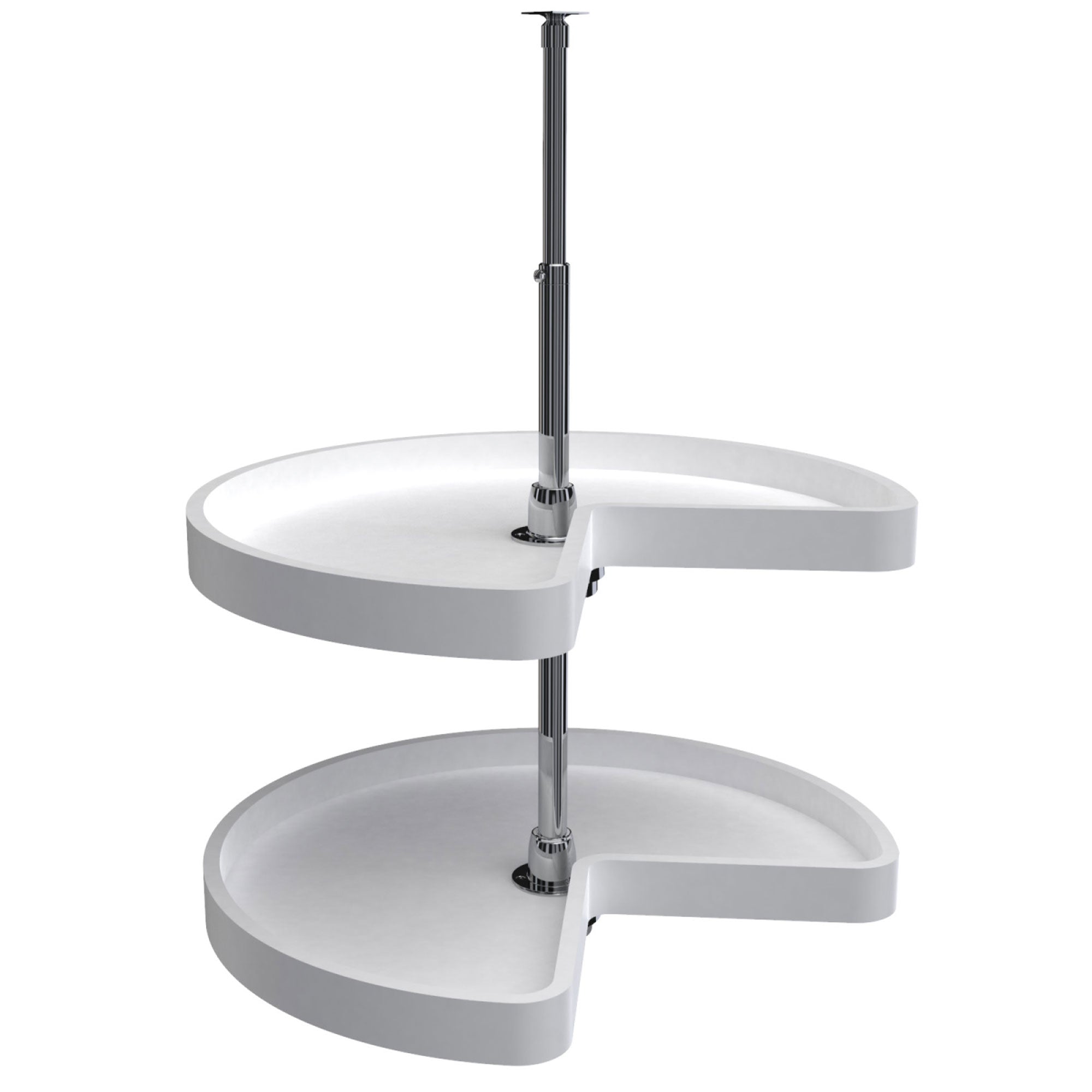 Rev-A-Shelf 24 Inch White Polymer Kidney Shaped 2 Shelf Lazy Susan (Used)