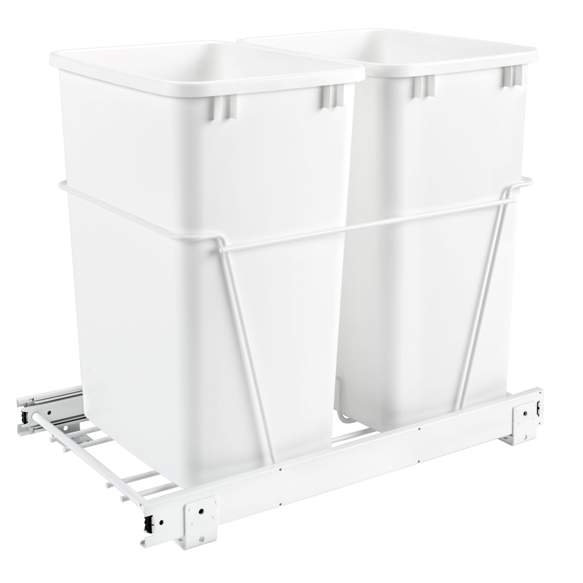 Rev-A-Shelf Double 35-Quart Pull-Out Kitchen Waste Containers, White (Open Box)