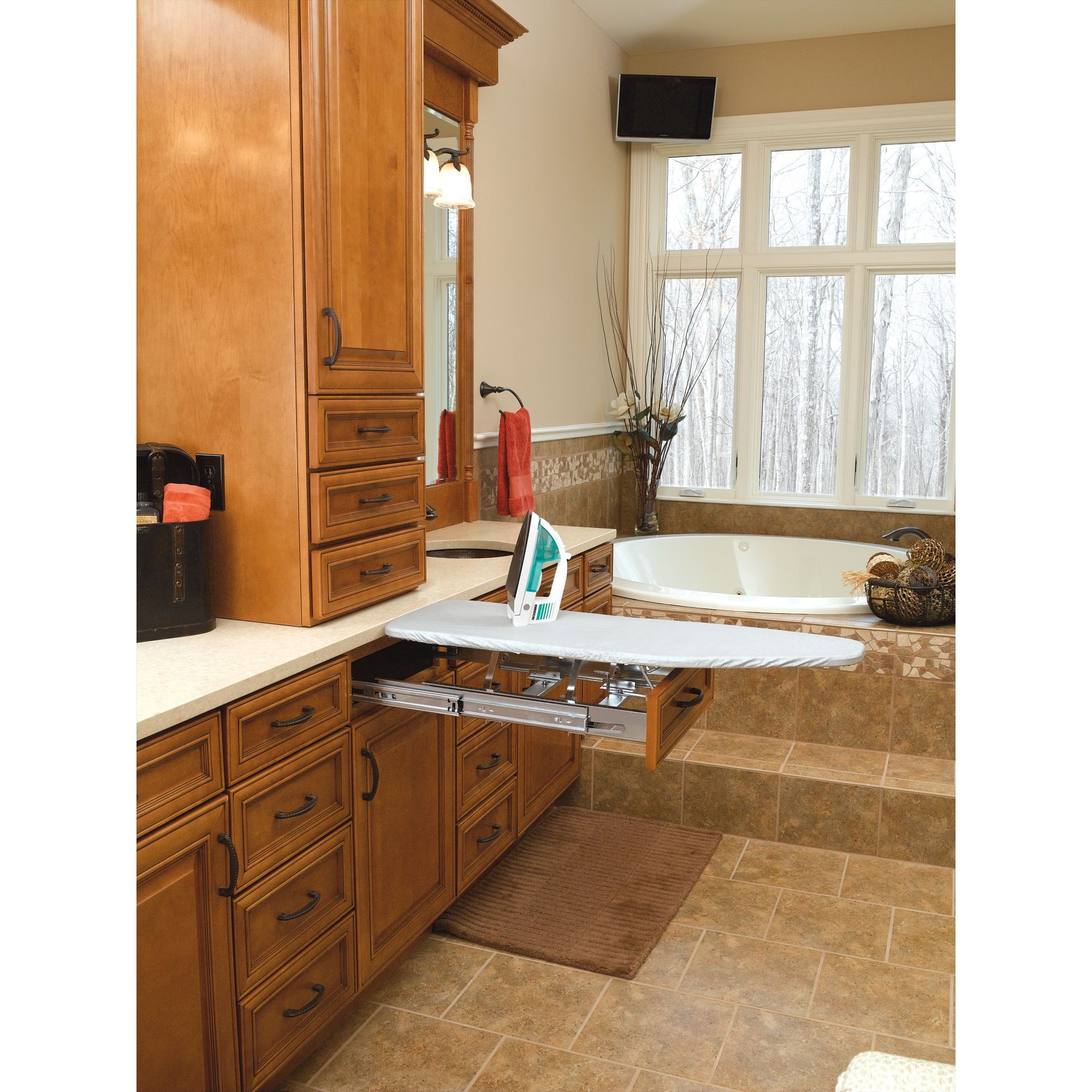 Rev-A-Shelf Pullout Foldaway Ironing Board for Vanity Cabinet Drawer, VIB-20CR - VMInnovations