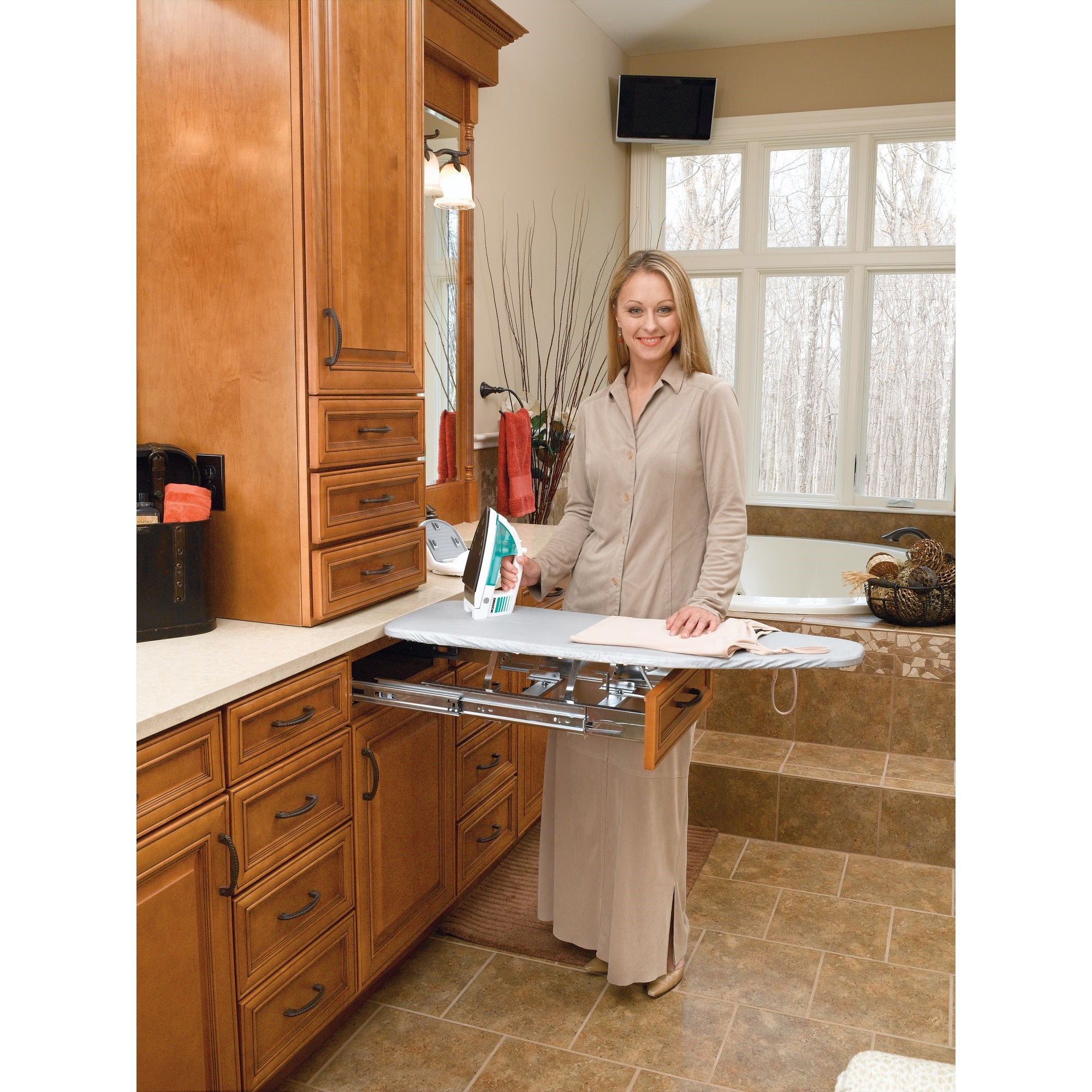 Rev-A-Shelf Pullout Foldaway Ironing Board for Vanity Cabinet Drawer, VIB-20CR - VMInnovations