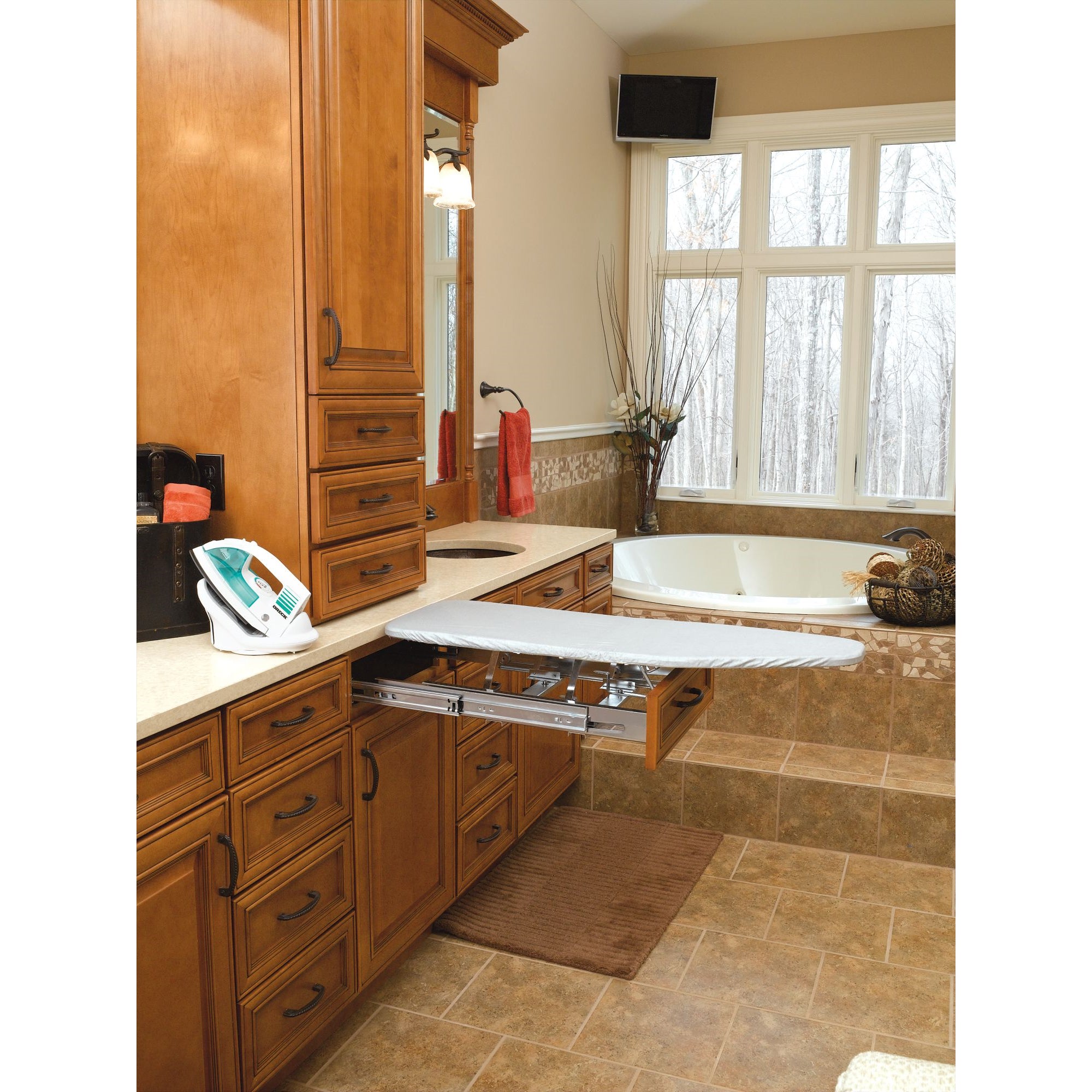 Rev-A-Shelf Pullout Foldaway Ironing Board for Vanity Cabinet Drawer, VIB-20CR - VMInnovations