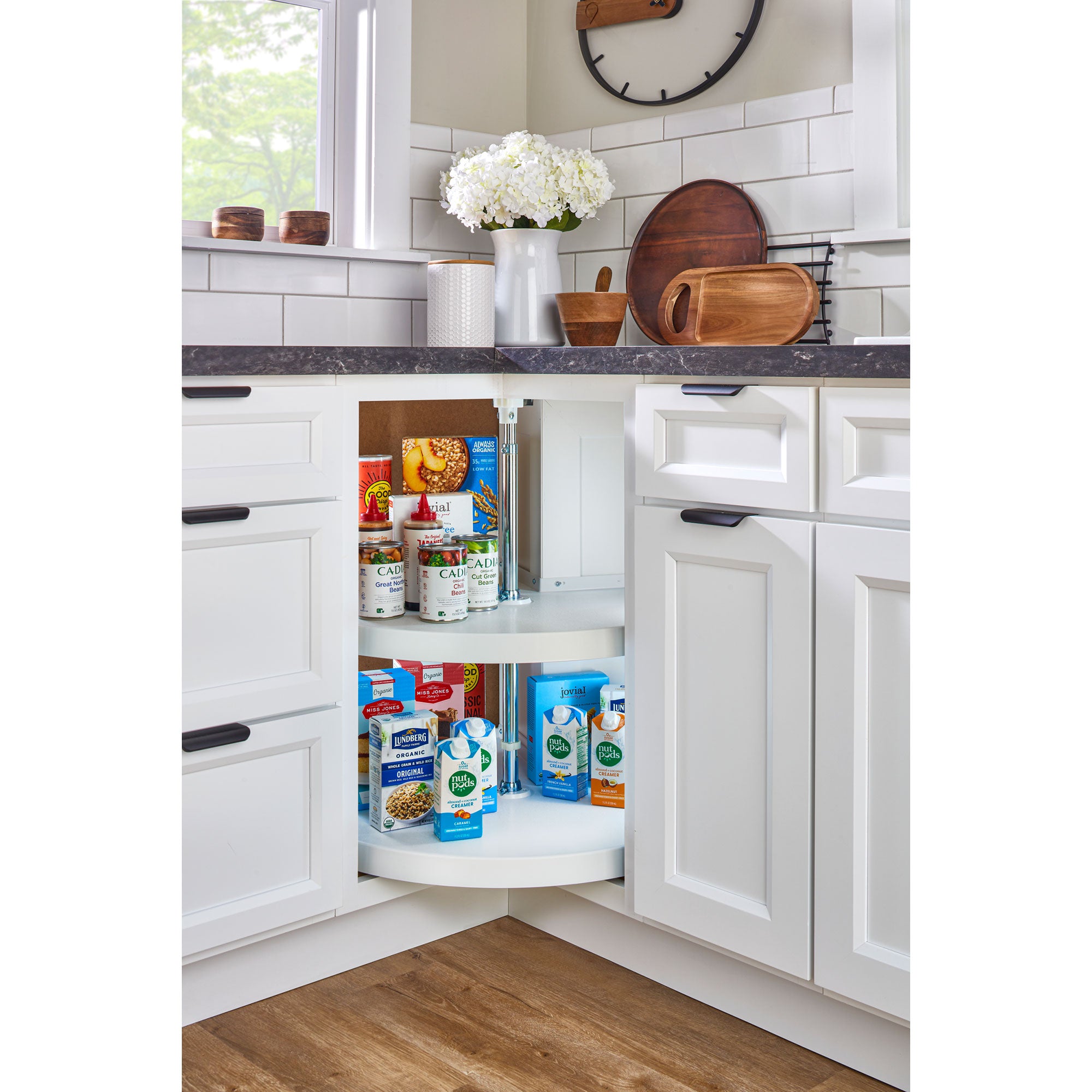 Rev-A-Shelf 24'' Lazy Susan Pie-Cut Polymer 2-Shelf, White, 6942-24-11-52 - VMInnovations