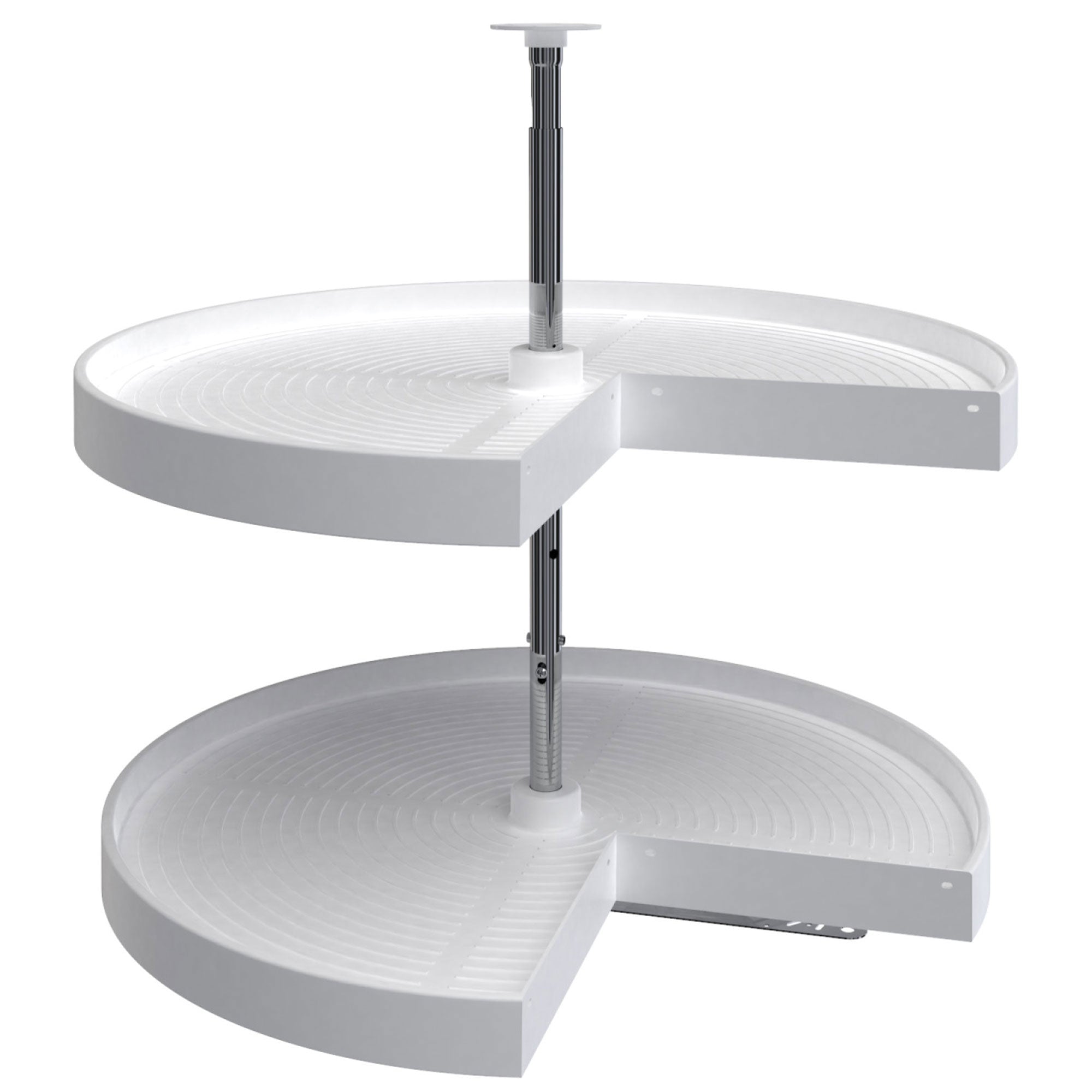 Rev-A-Shelf 28 Inch White Polymer Pie Cut 2 Shelf Lazy Susan (Used)
