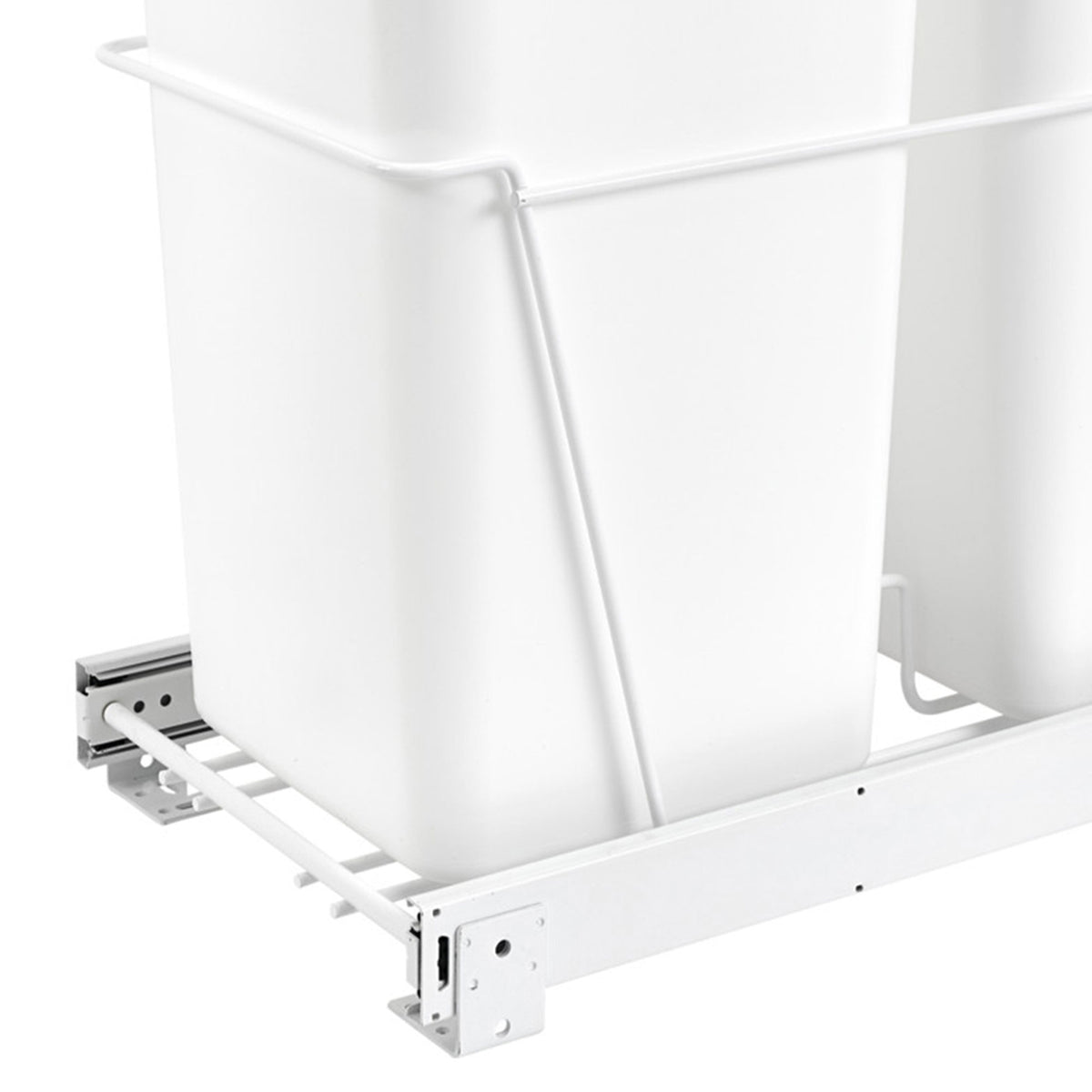 Rev-A-Shelf Double 27 Quart Pull-Out Kitchen Waste Containers, White (Open Box)
