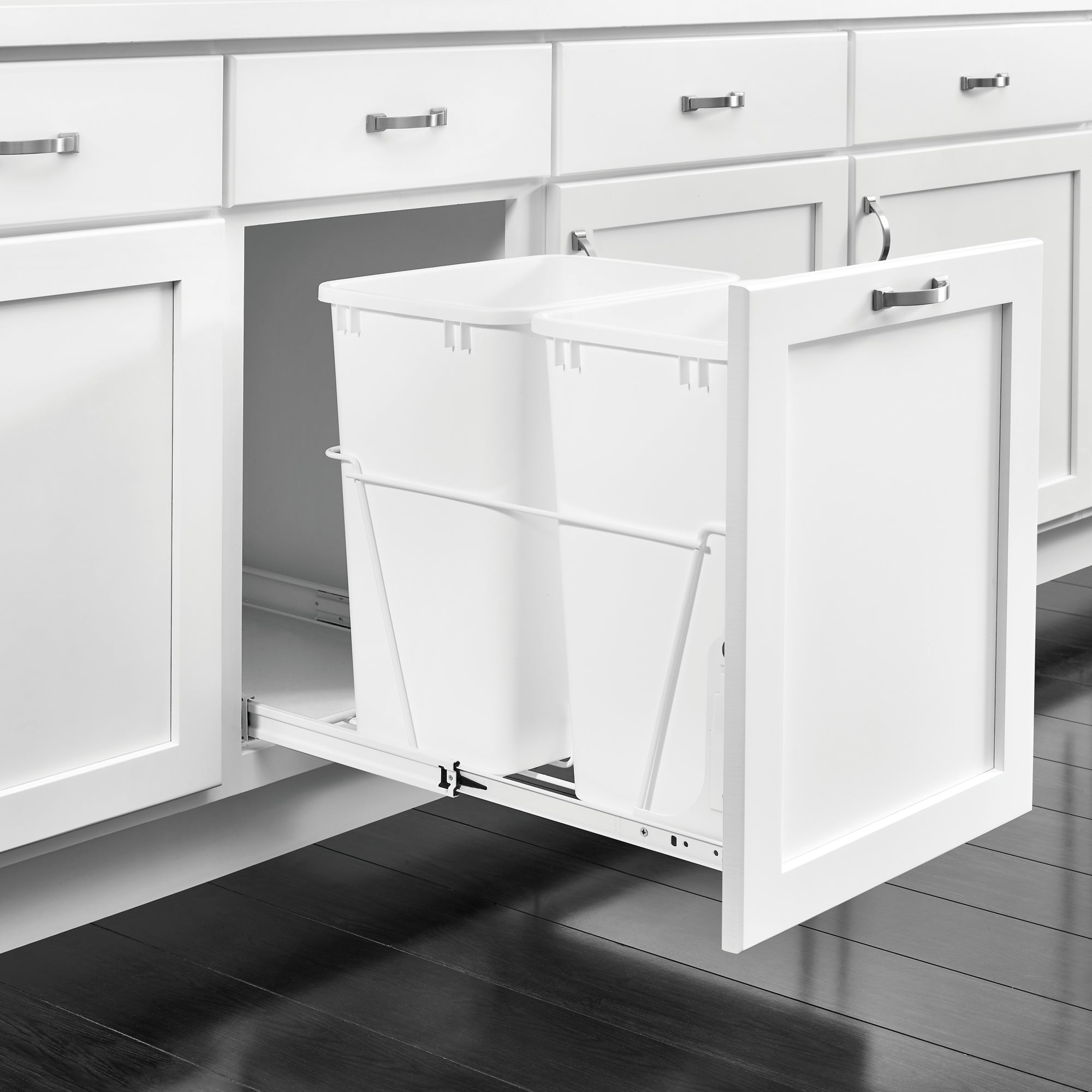 Rev-A-Shelf RV-15PB-2 S Double 27-Qt Cabinet Pullout Waste Container (Open Box)