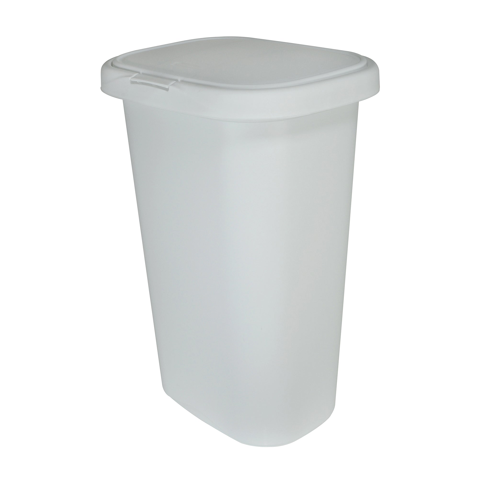 Rubbermaid 13 Gallon Rectangular Spring-Top Lid Wastebasket Trash Can, White - VMInnovations