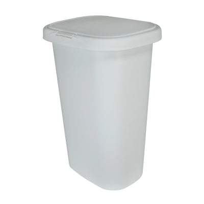 Rubbermaid 13 Gallon Rectangular Spring-Top Lid Wastebasket Trash Can, White